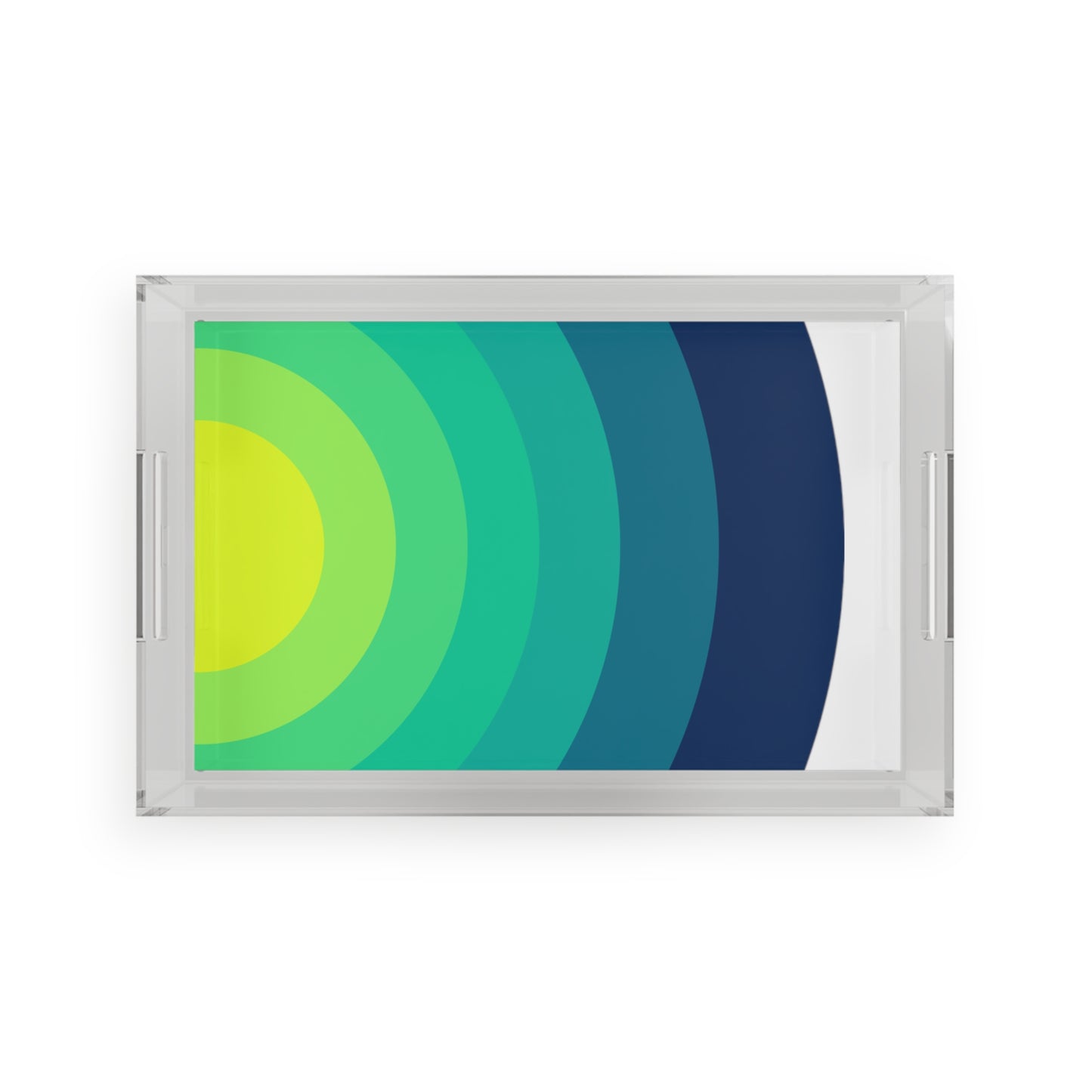 Modern Acrylic Tray with Bold Geometric Artwork