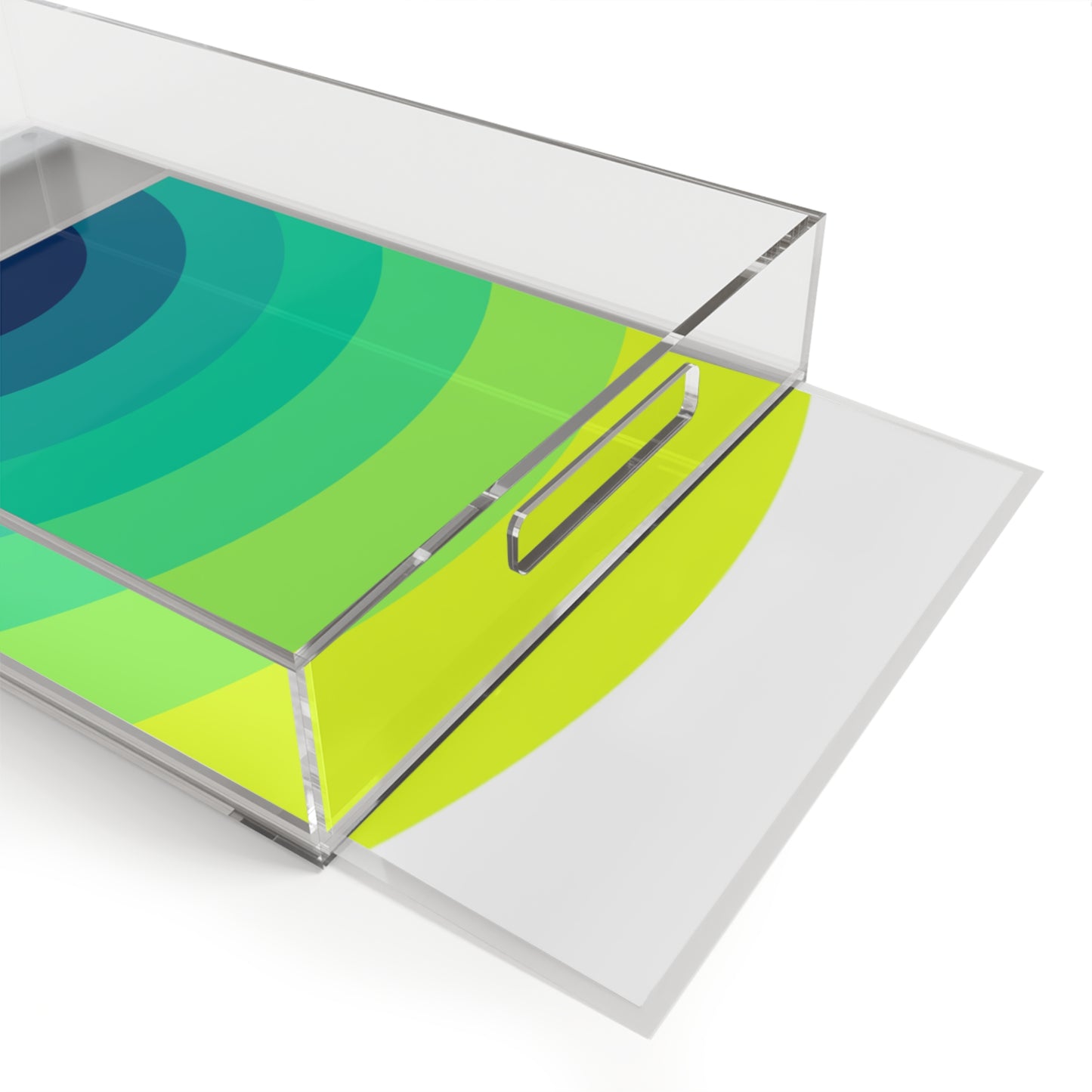 Modern Acrylic Tray with Bold Geometric Artwork