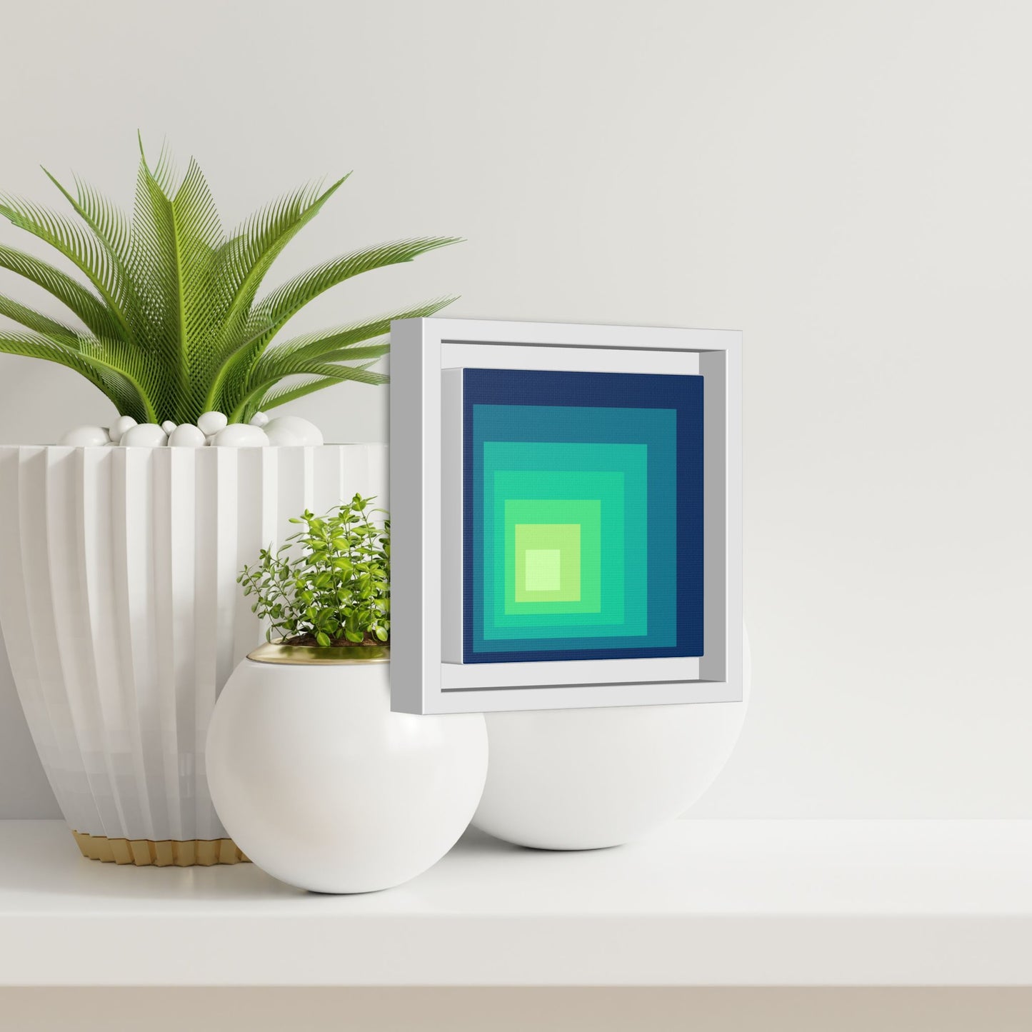Modern Framed Geometric Canvas Art | Bold Color Meets Clean Framing