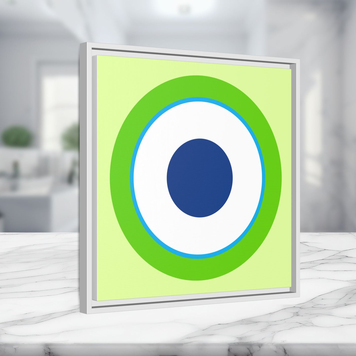 Modern Framed Geometric Canvas Art | Bold Color Meets Clean Framing