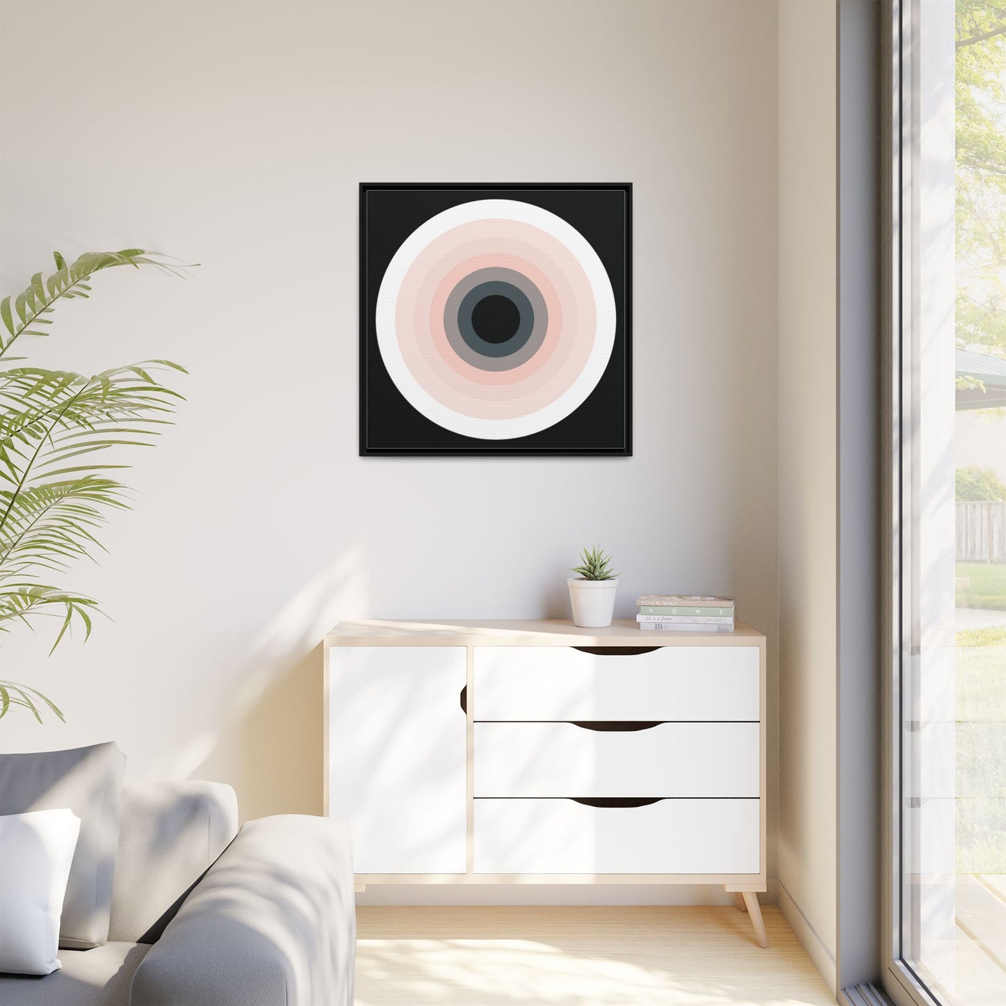 Modern Framed Geometric Canvas Art | Bold Color Meets Clean Framing