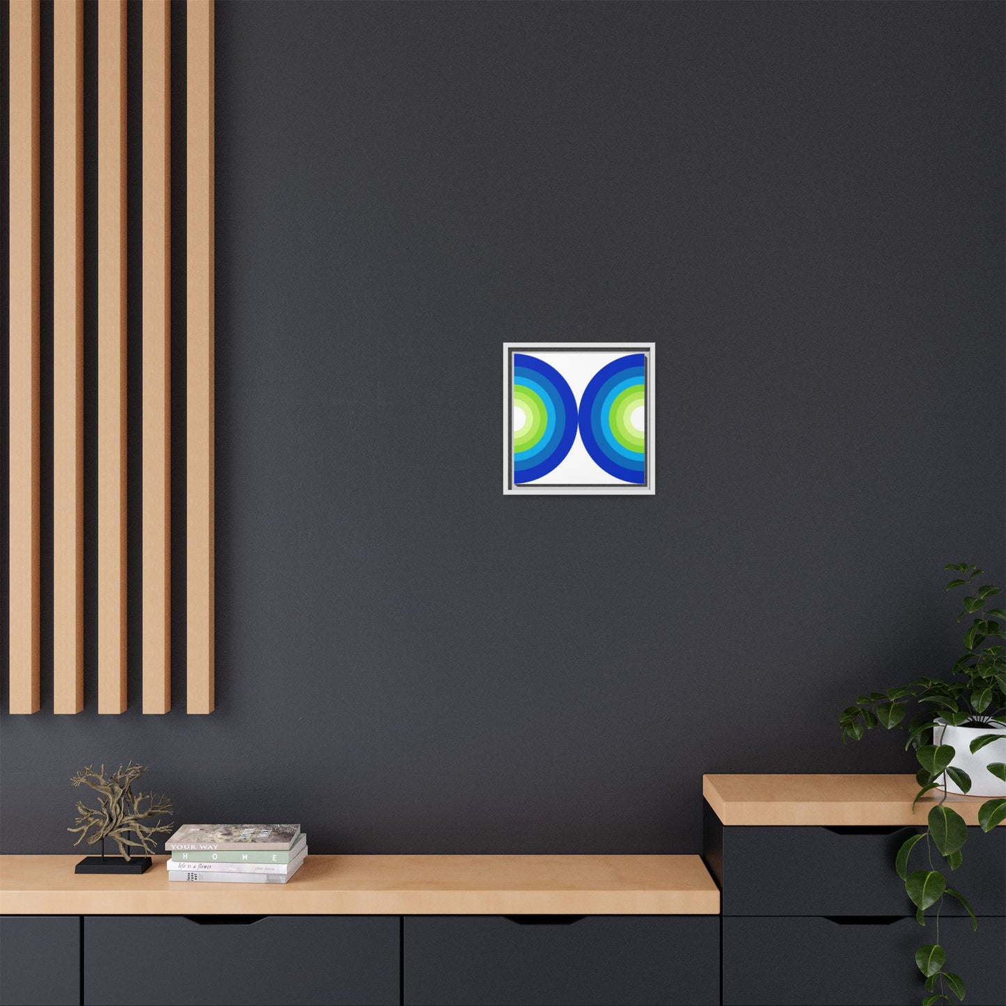 Modern Framed Geometric Canvas Art | Bold Color Meets Clean Framing