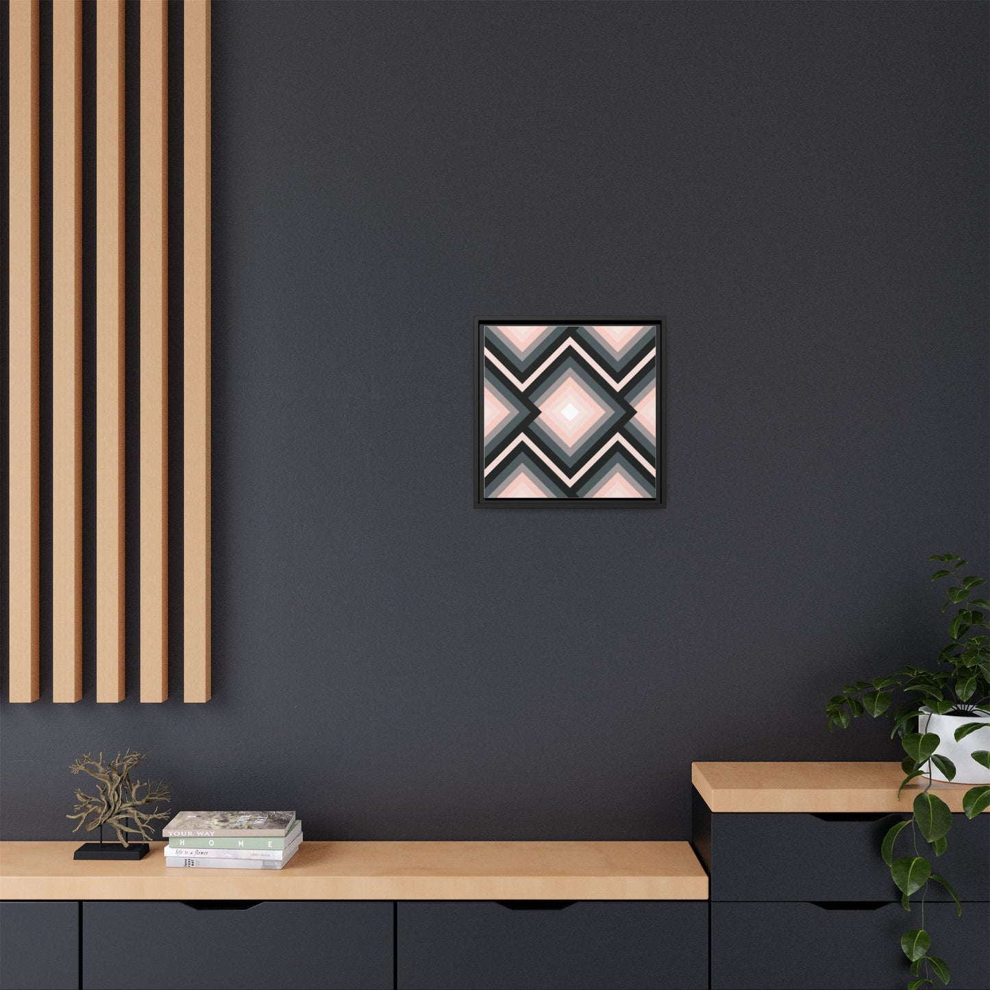Modern Framed Geometric Canvas Art | Bold Color Meets Clean Framing
