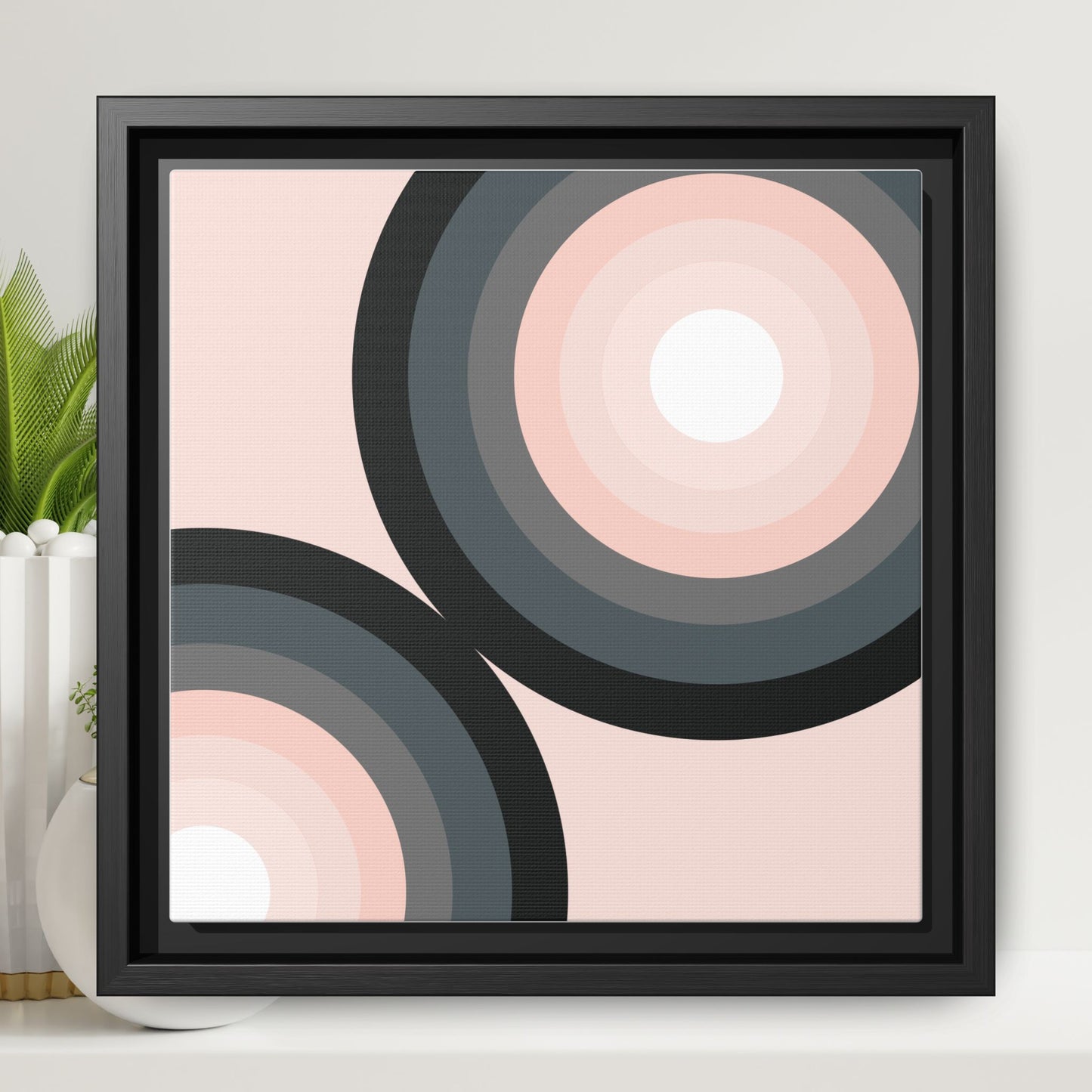 Modern Framed Geometric Canvas Art | Bold Color Meets Clean Framing