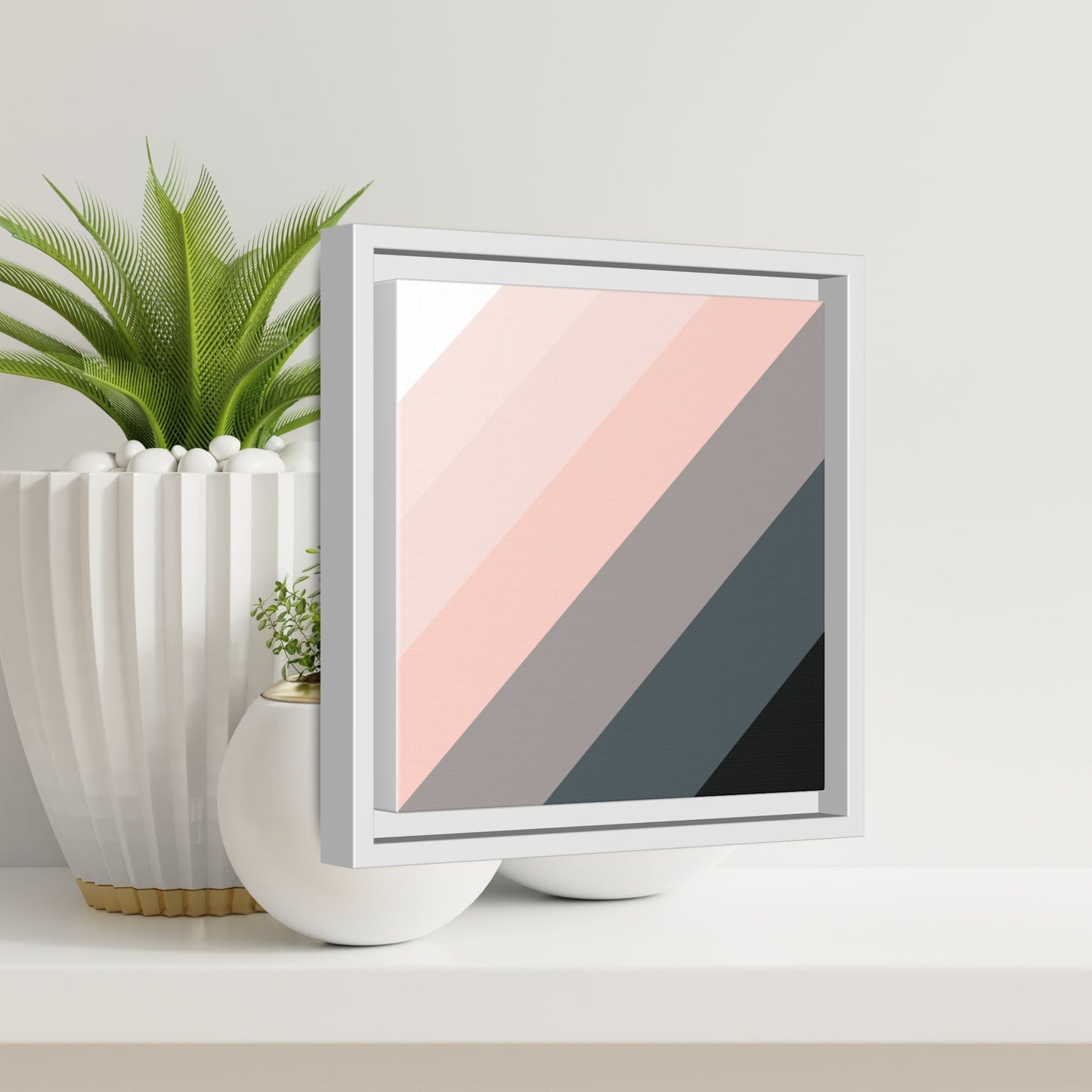 Modern Framed Geometric Canvas Art | Bold Color Meets Clean Framing