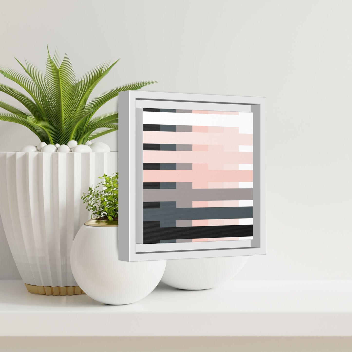 Modern Framed Geometric Canvas Art | Bold Color Meets Clean Framing