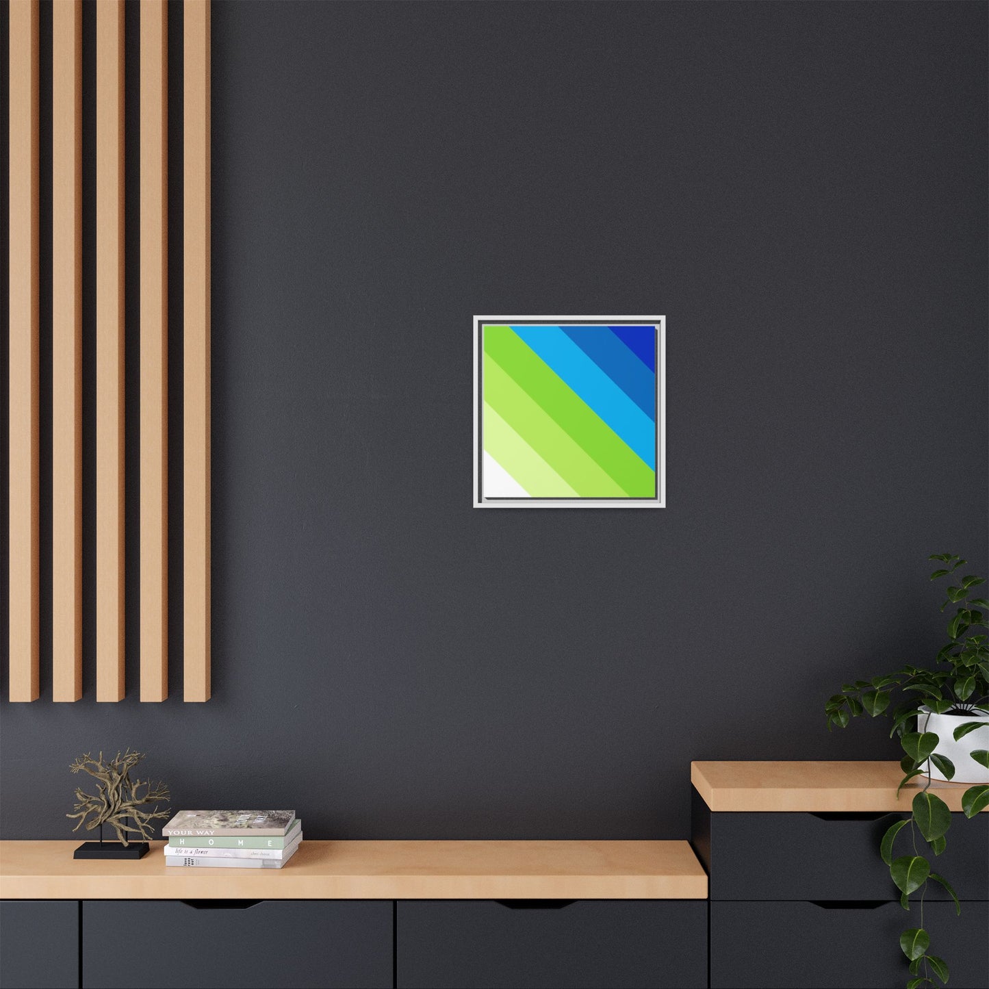 Modern Framed Geometric Canvas Art | Bold Color Meets Clean Framing