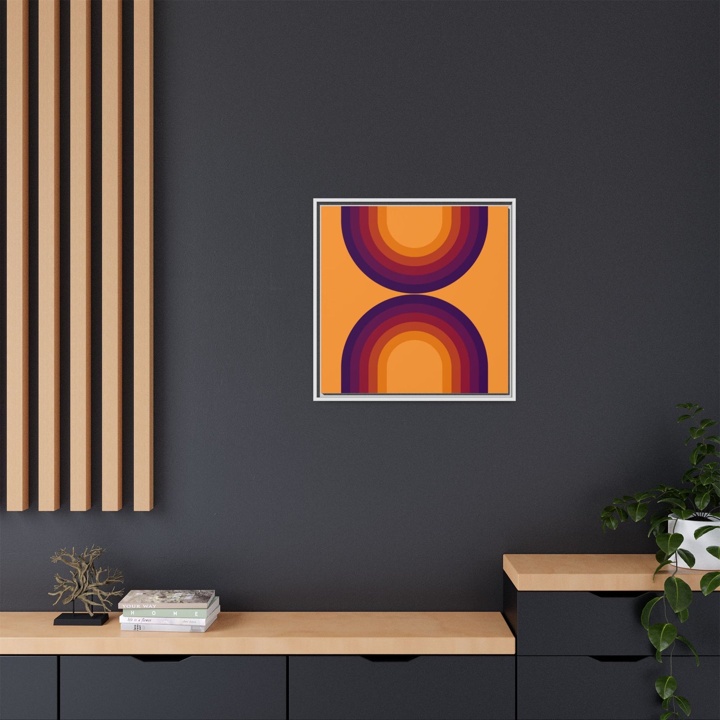 Modern Framed Geometric Canvas Art | Bold Color Meets Clean Framing