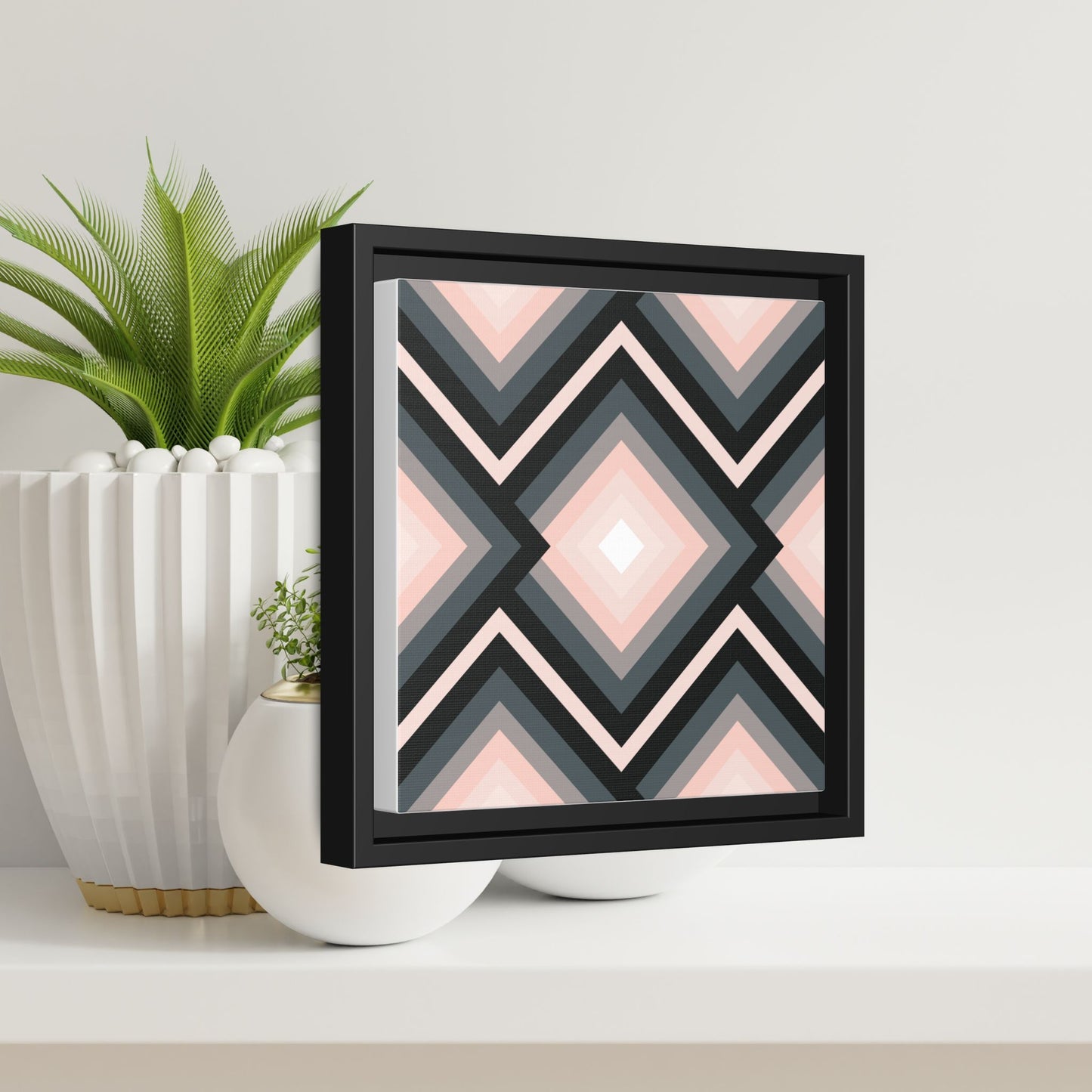 Modern Framed Geometric Canvas Art | Bold Color Meets Clean Framing