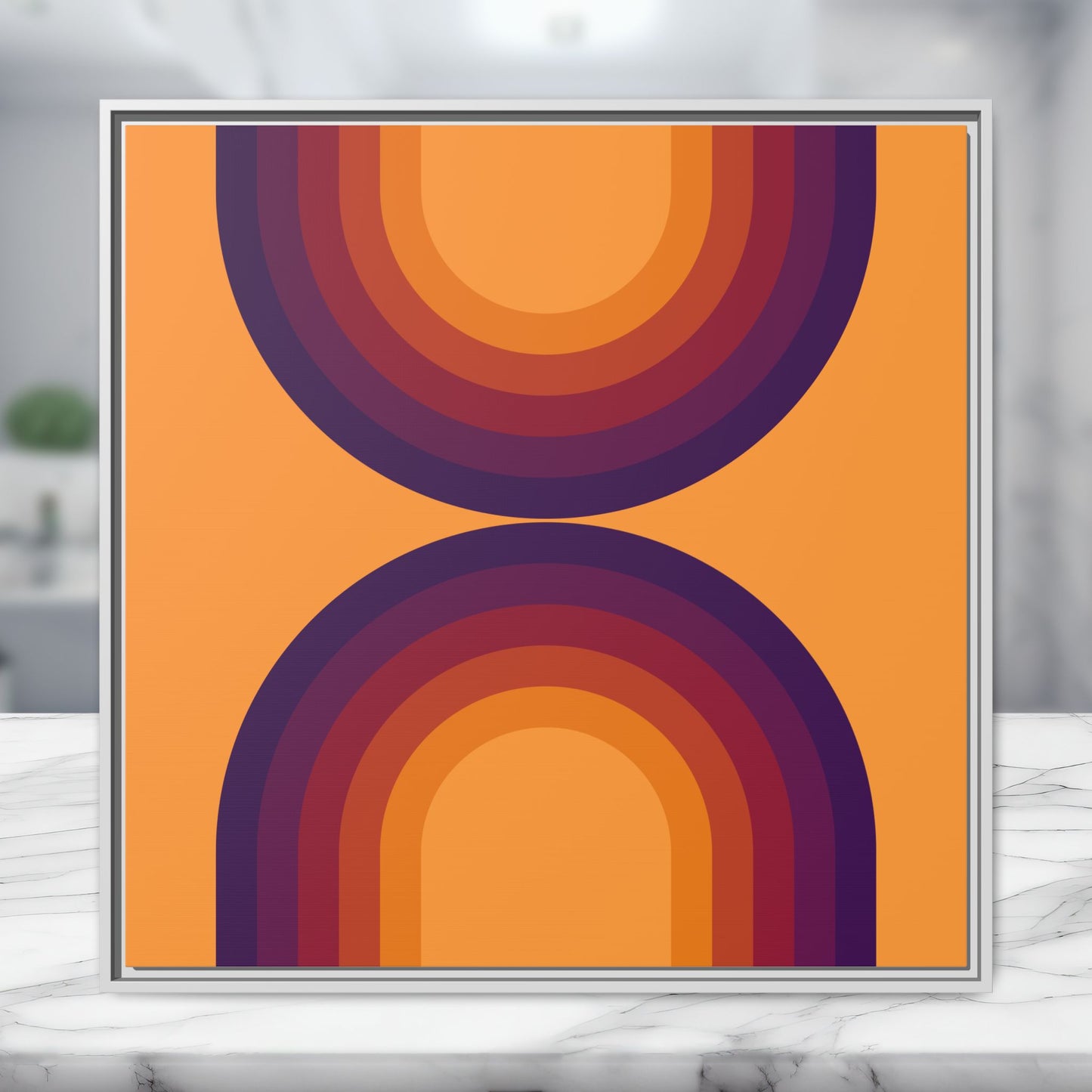 Modern Framed Geometric Canvas Art | Bold Color Meets Clean Framing