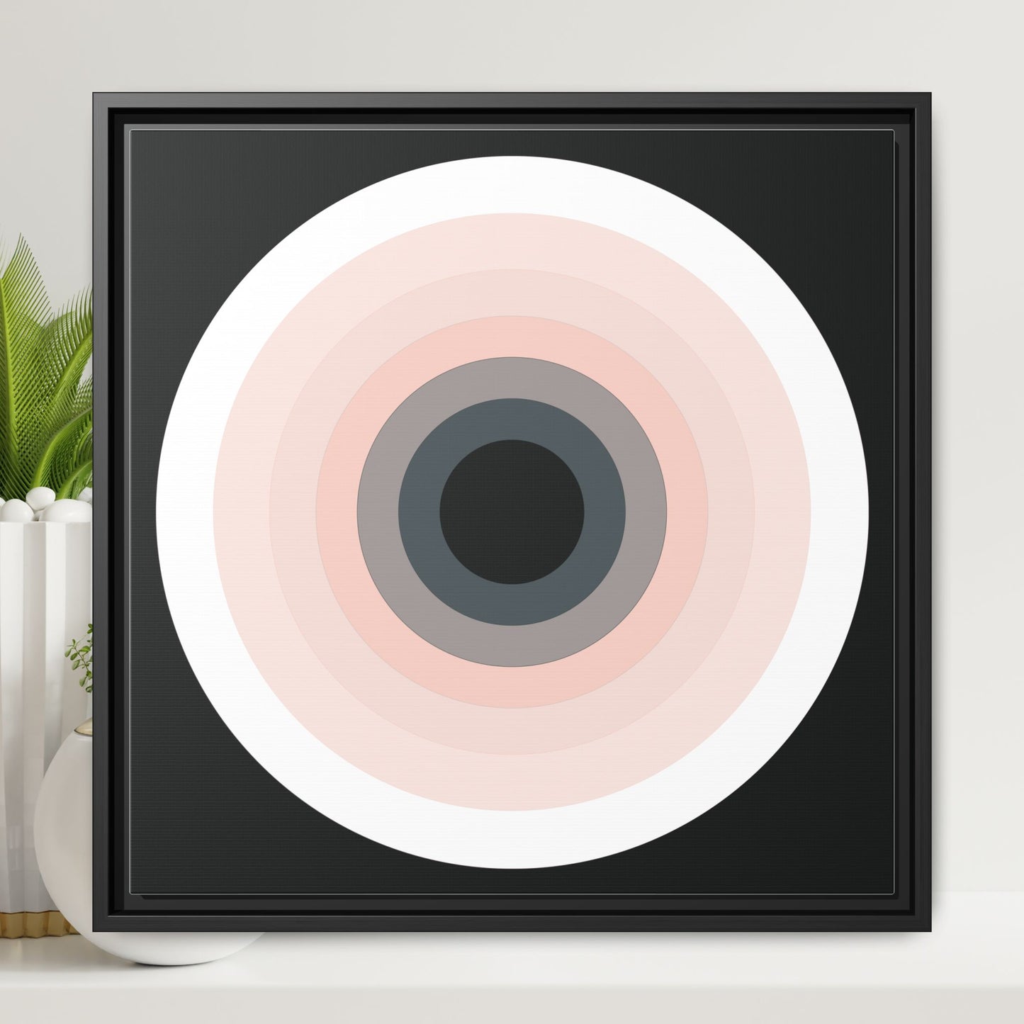 Modern Framed Geometric Canvas Art | Bold Color Meets Clean Framing