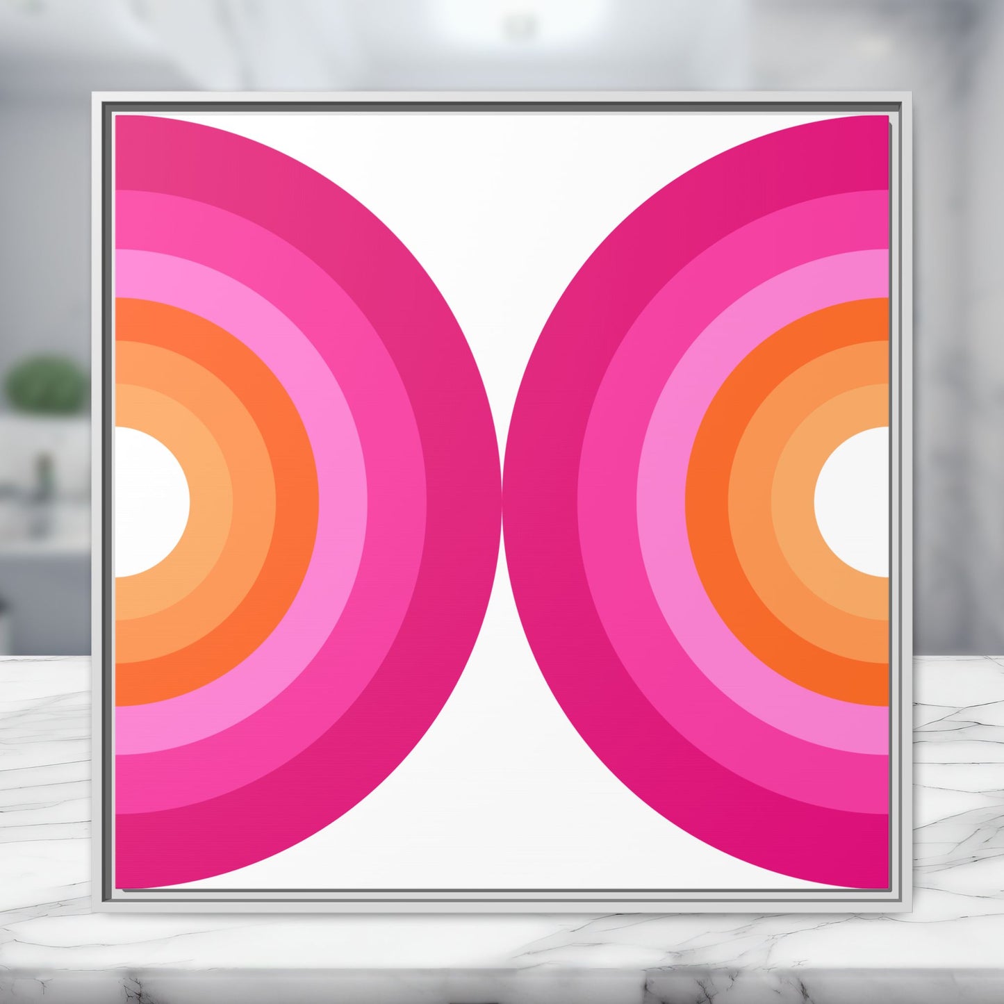 Modern Framed Geometric Canvas Art | Bold Color Meets Clean Framing