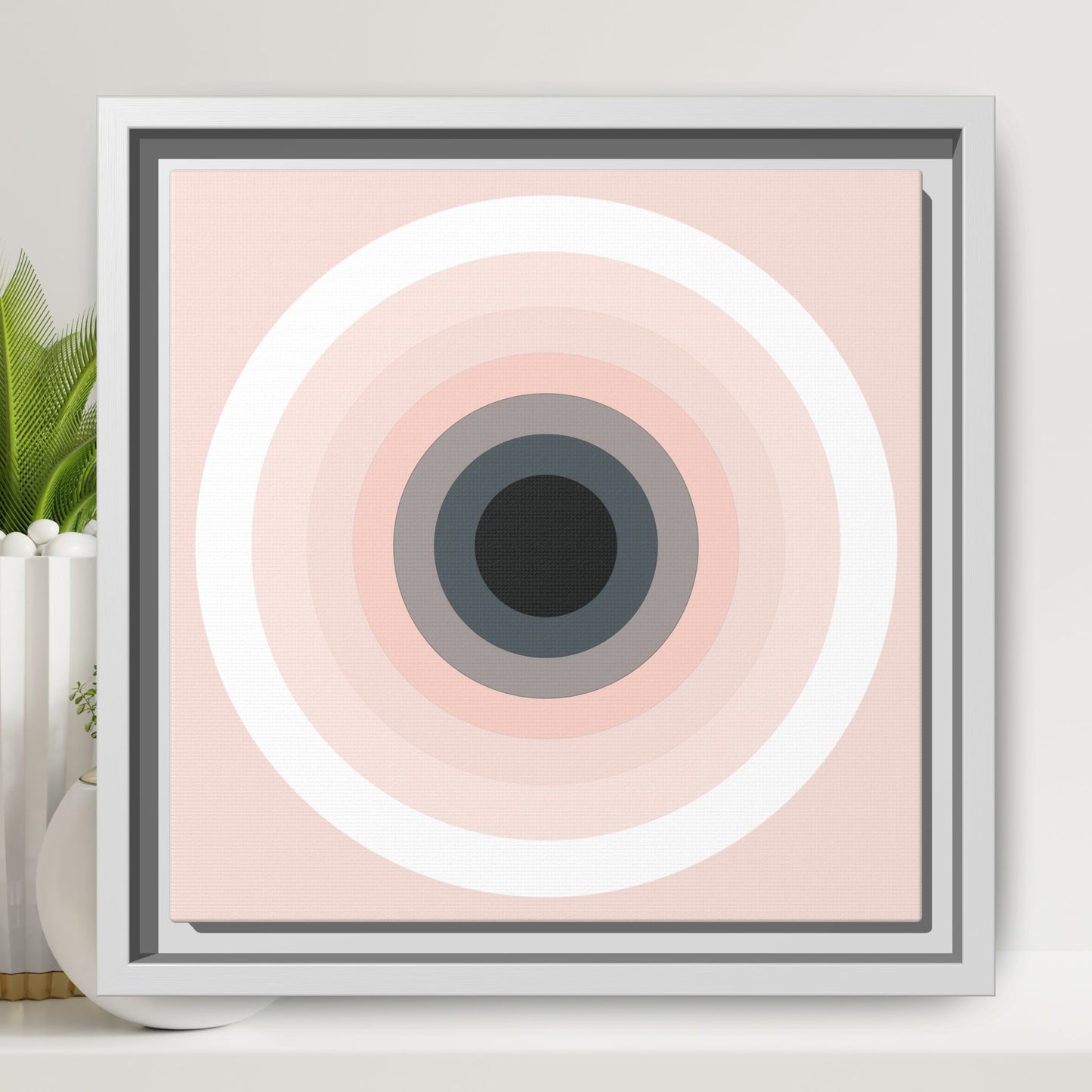 Modern Framed Geometric Canvas Art | Bold Color Meets Clean Framing