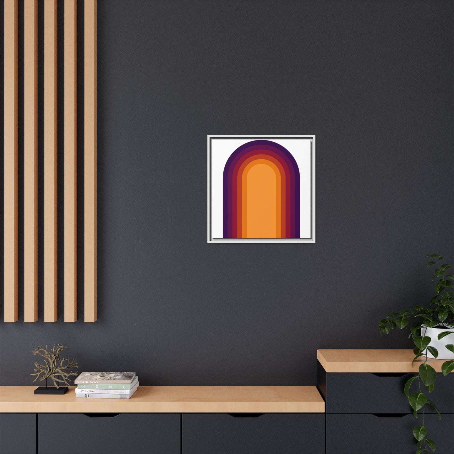 Modern Framed Geometric Canvas Art | Bold Color Meets Clean Framing