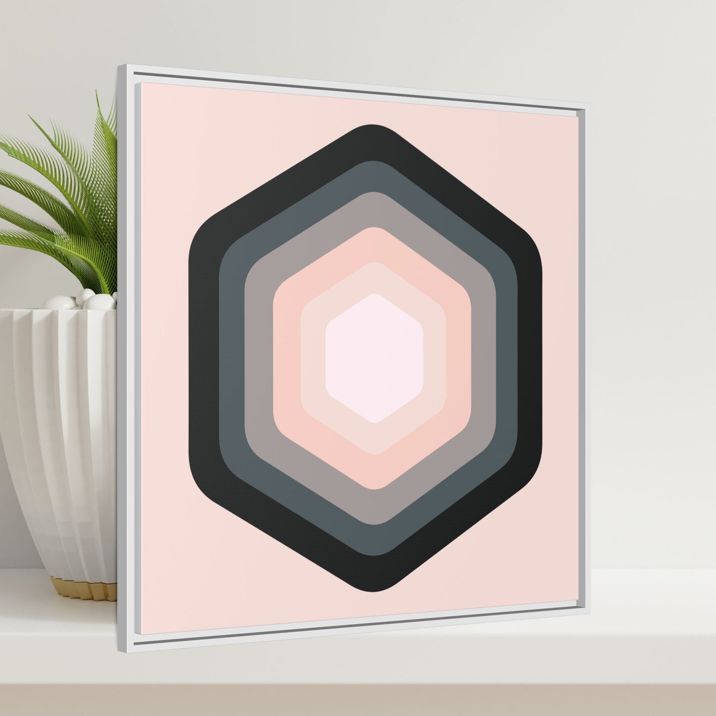 Modern Framed Geometric Canvas Art | Bold Color Meets Clean Framing
