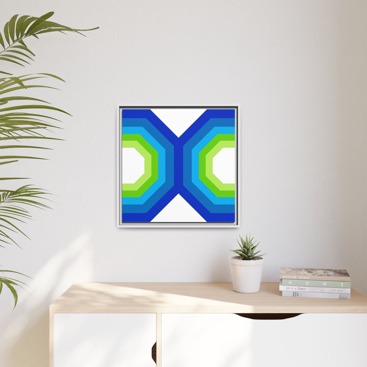 Modern Framed Geometric Canvas Art | Bold Color Meets Clean Framing