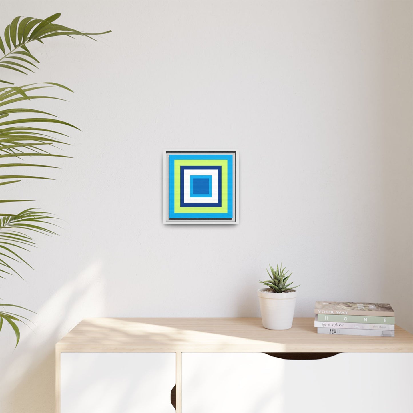 Modern Framed Geometric Canvas Art | Bold Color Meets Clean Framing