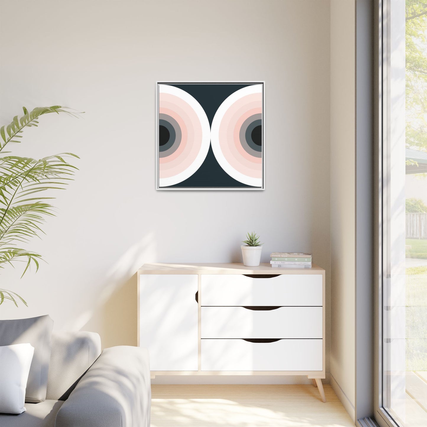 Modern Framed Geometric Canvas Art | Bold Color Meets Clean Framing