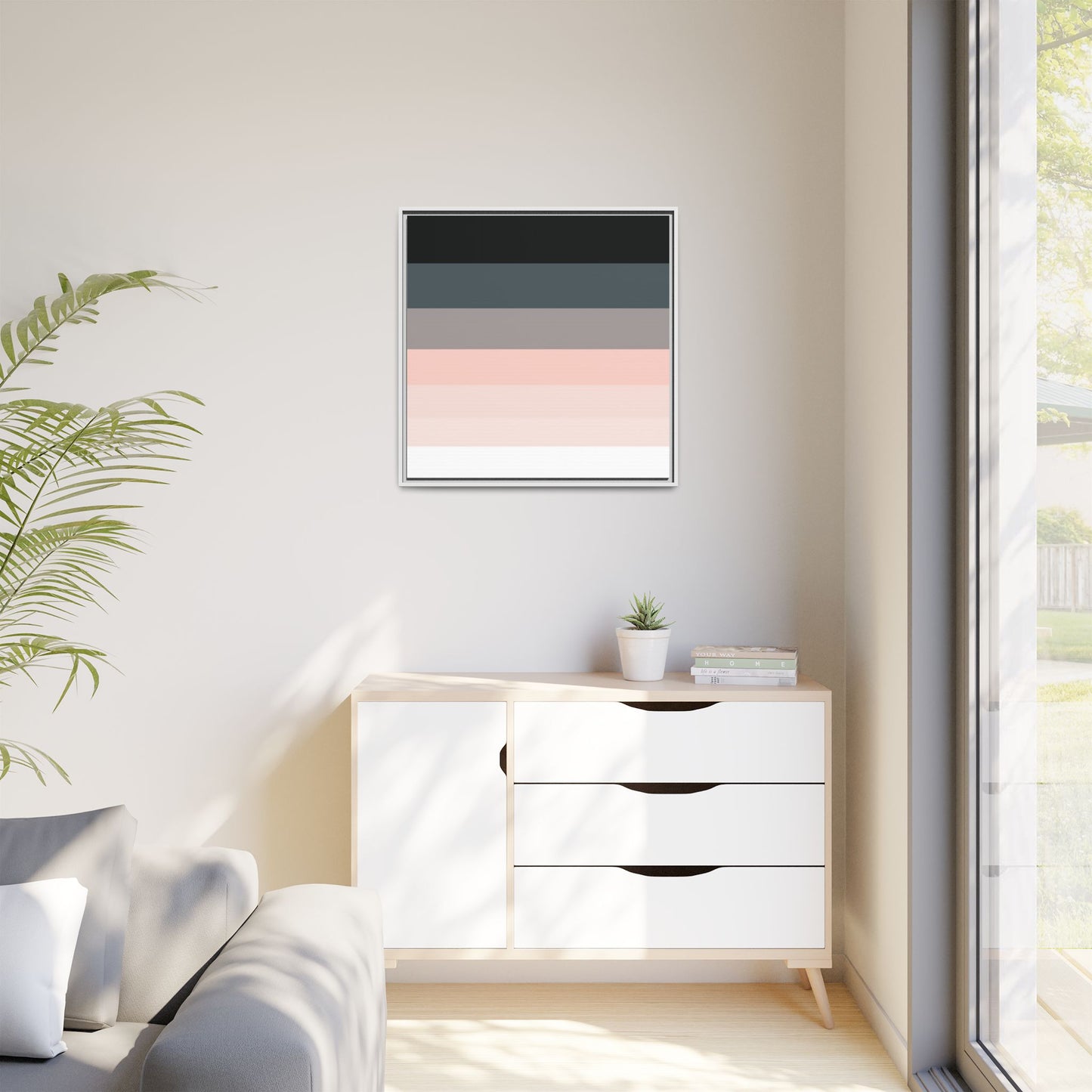 Modern Framed Geometric Canvas Art | Bold Color Meets Clean Framing