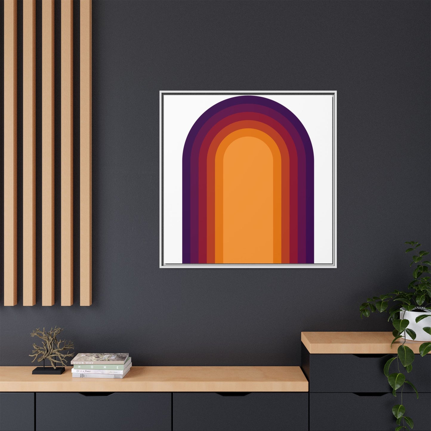Modern Framed Geometric Canvas Art | Bold Color Meets Clean Framing