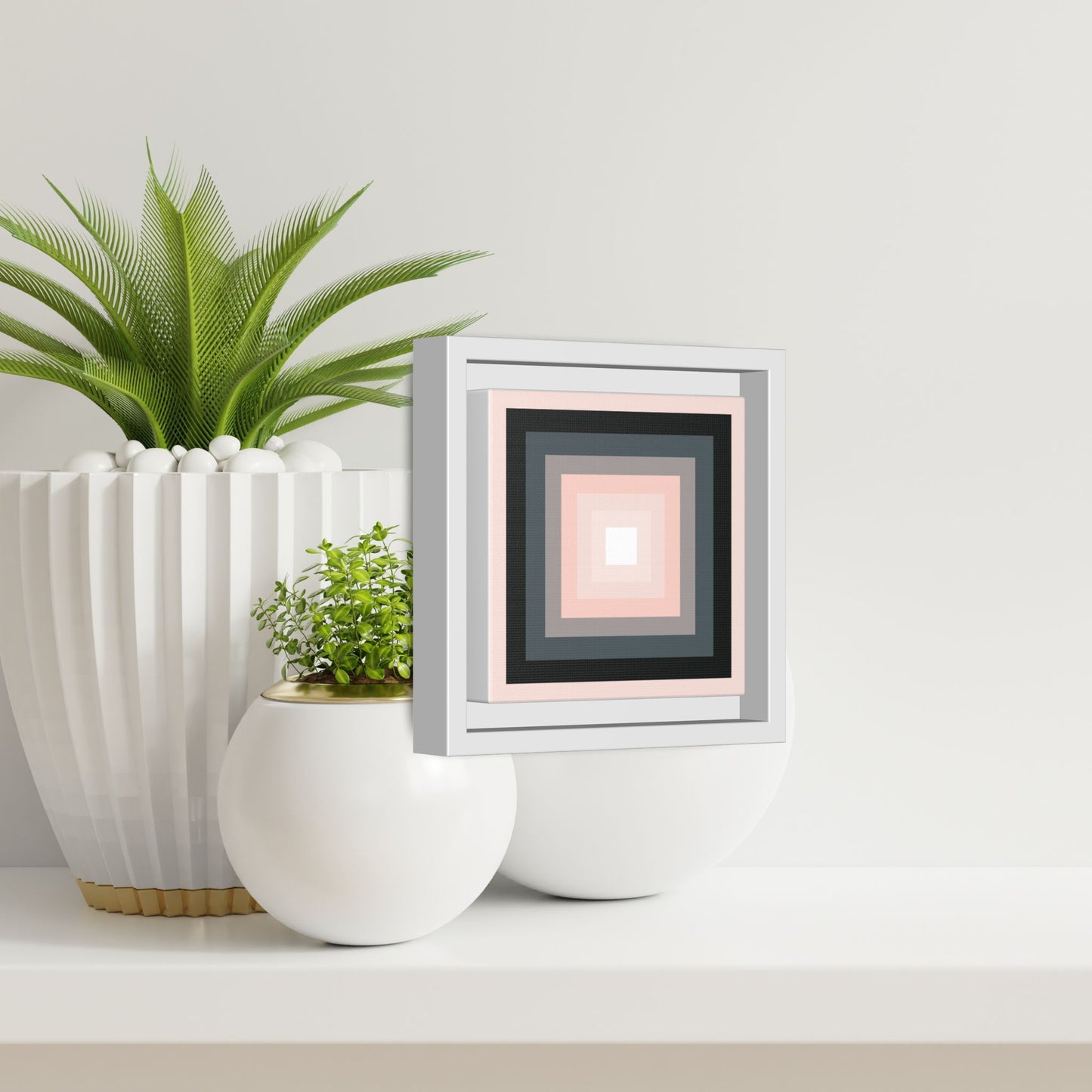 Modern Framed Geometric Canvas Art | Bold Color Meets Clean Framing