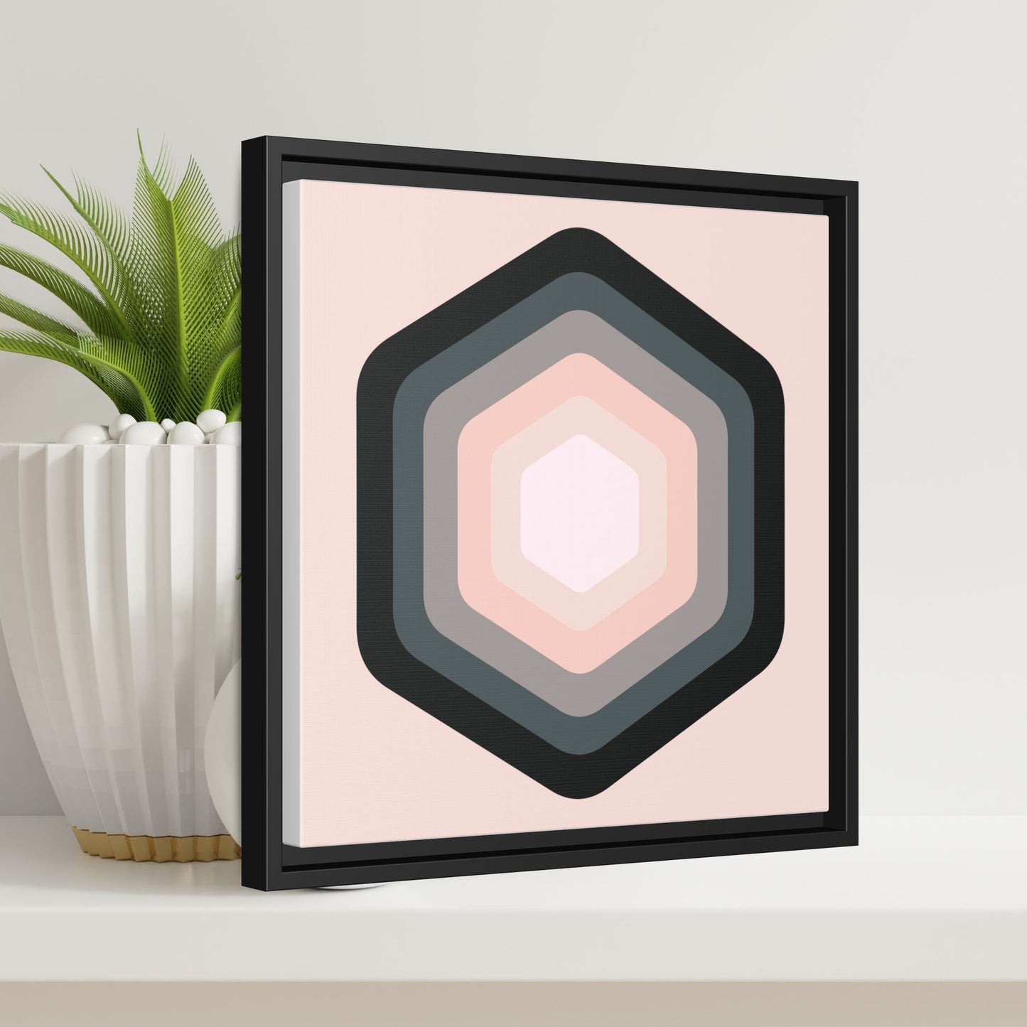 Modern Framed Geometric Canvas Art | Bold Color Meets Clean Framing