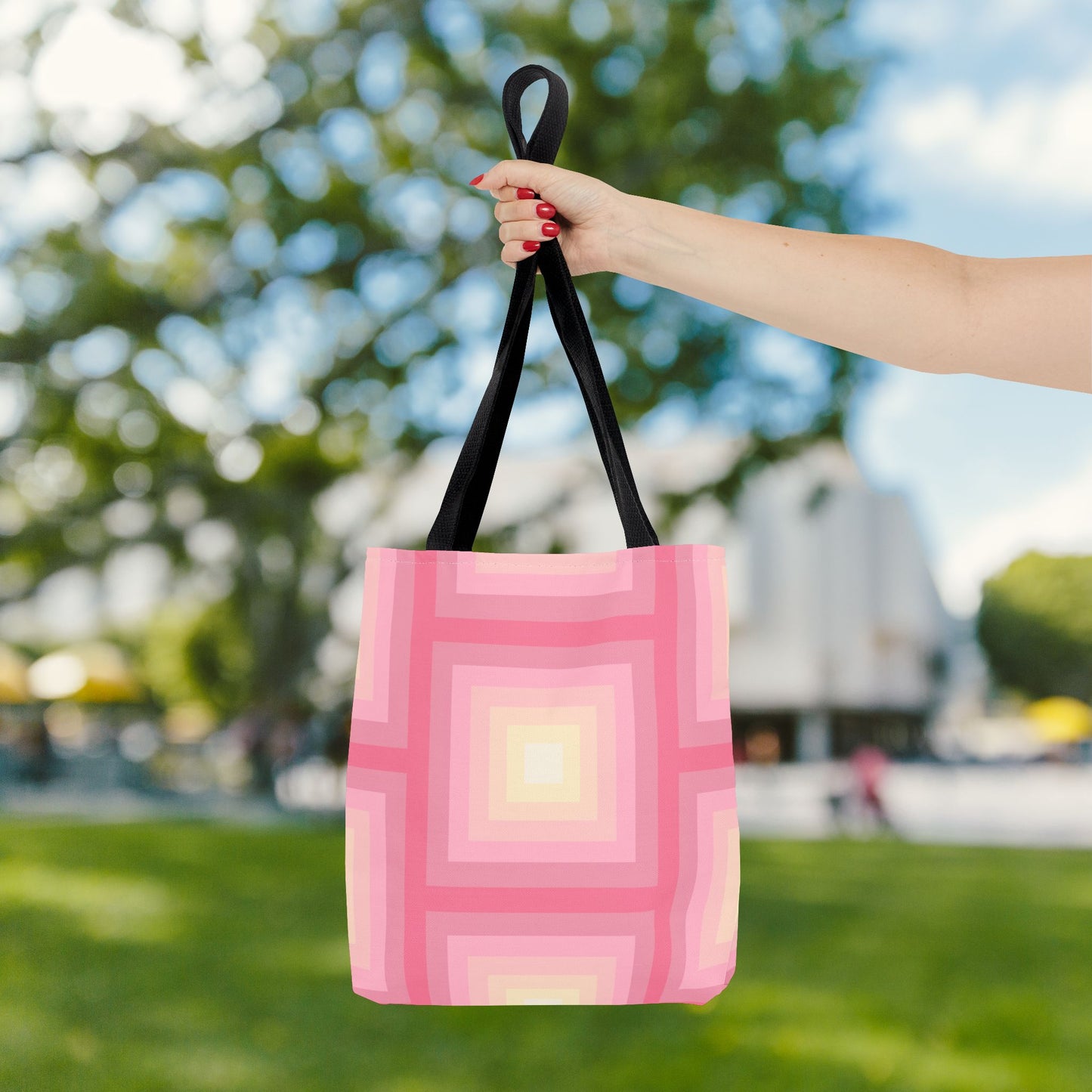 Geo Art Tote Bag – 3 sizes | Bold lines. Vivid color. Retro with a modern twist.