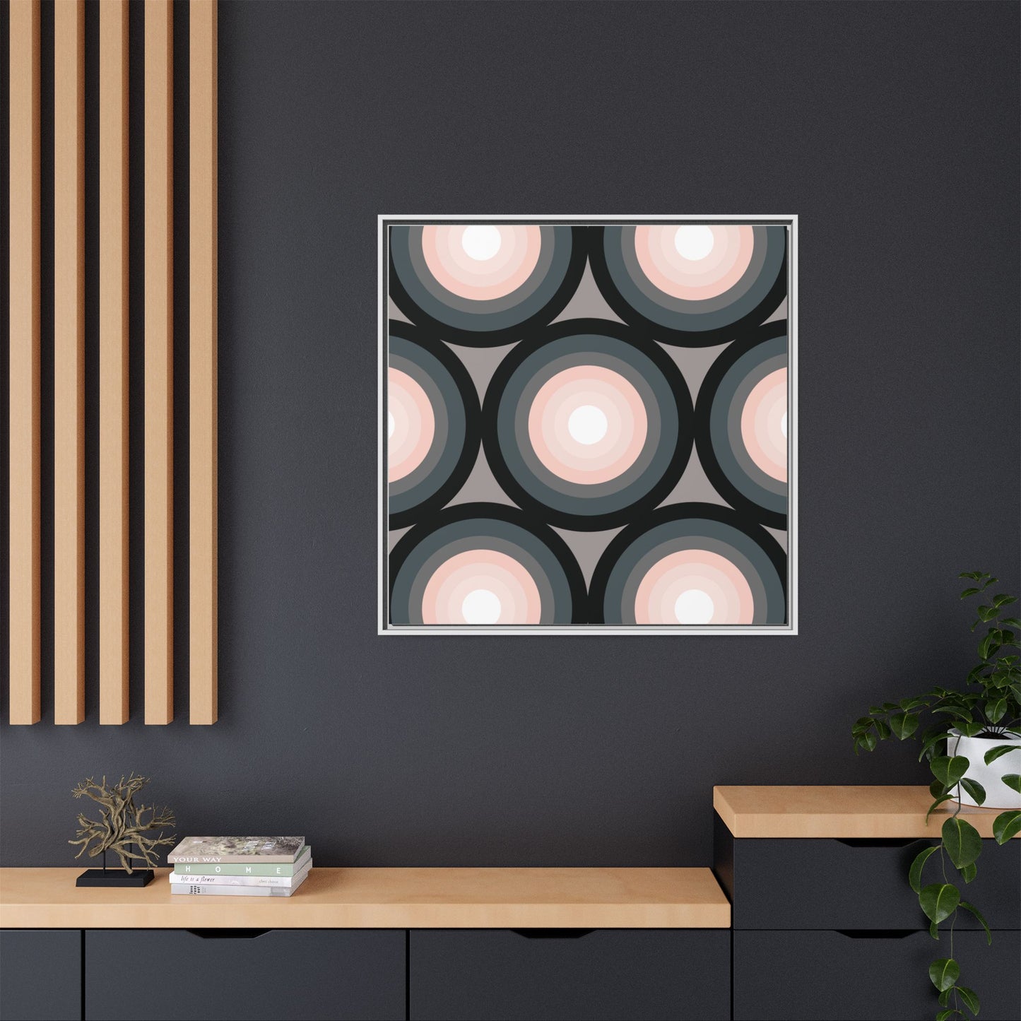 Modern Framed Geometric Canvas Art | Bold Color Meets Clean Framing
