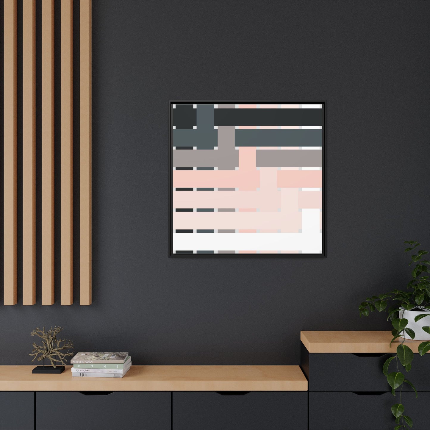 Modern Framed Geometric Canvas Art | Bold Color Meets Clean Framing