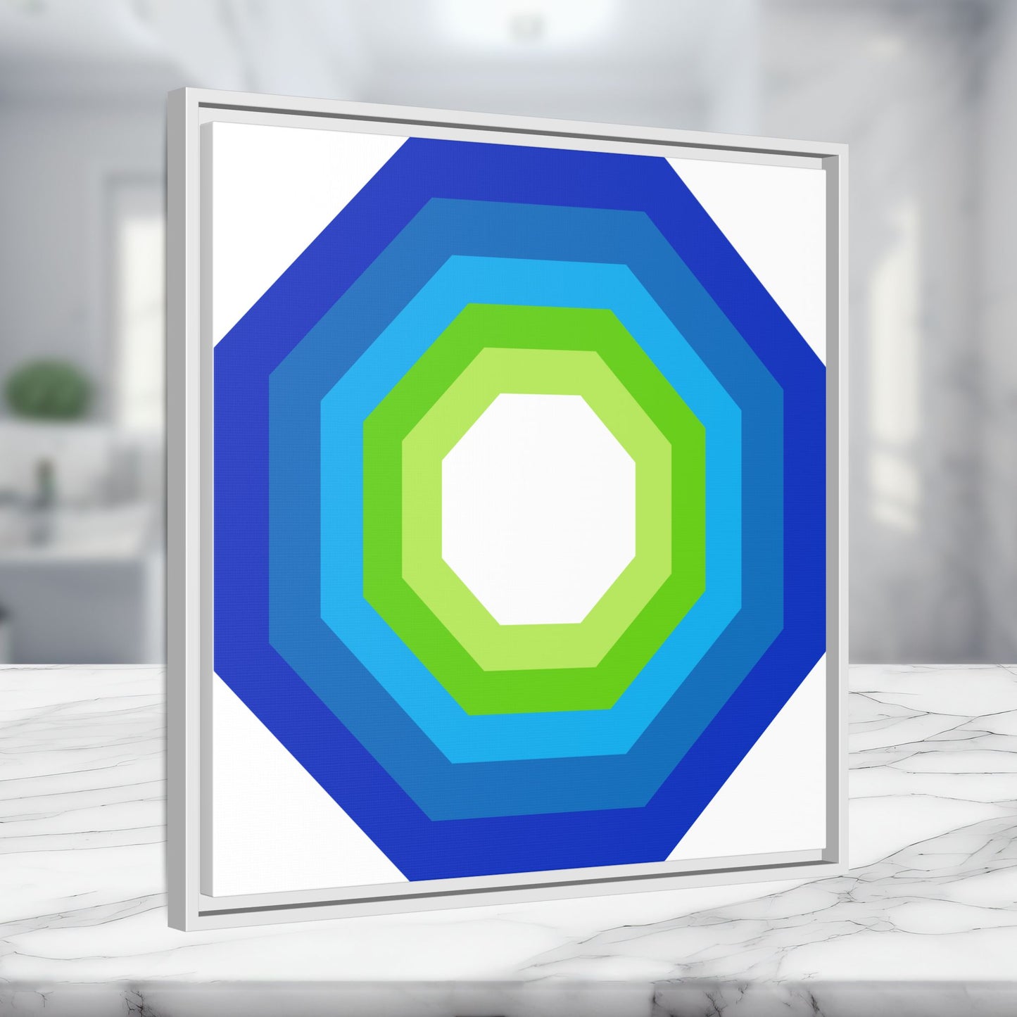 Modern Framed Geometric Canvas Art | Bold Color Meets Clean Framing