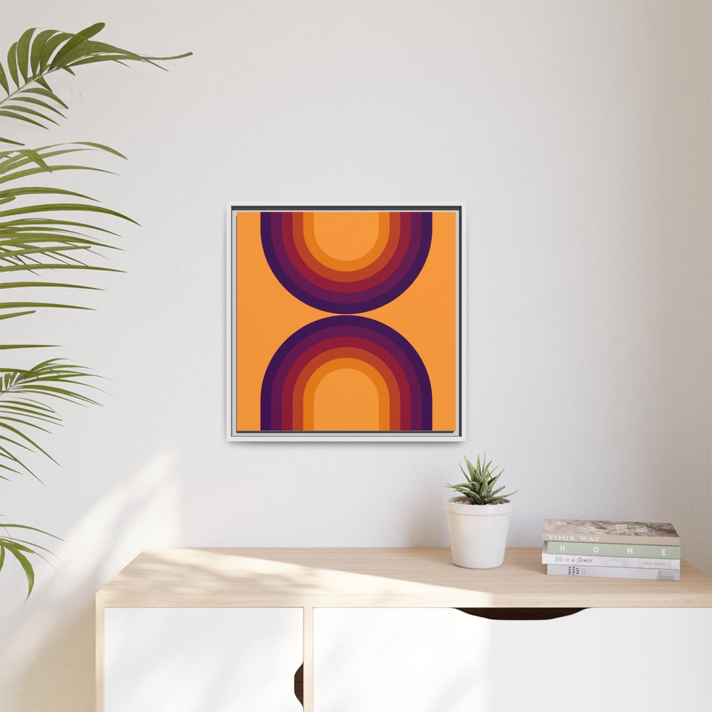 Modern Framed Geometric Canvas Art | Bold Color Meets Clean Framing