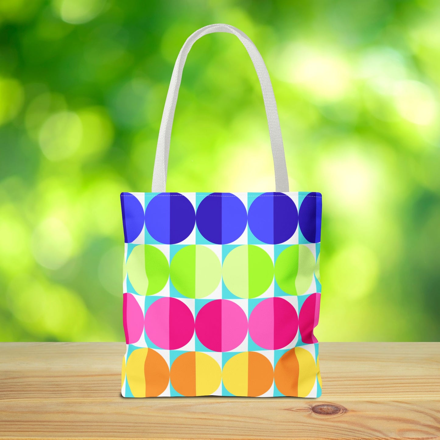 Geometric Art XXI Tote Bag – 3 sizes | Bold lines. Vivid color. Retro with a modern twist.