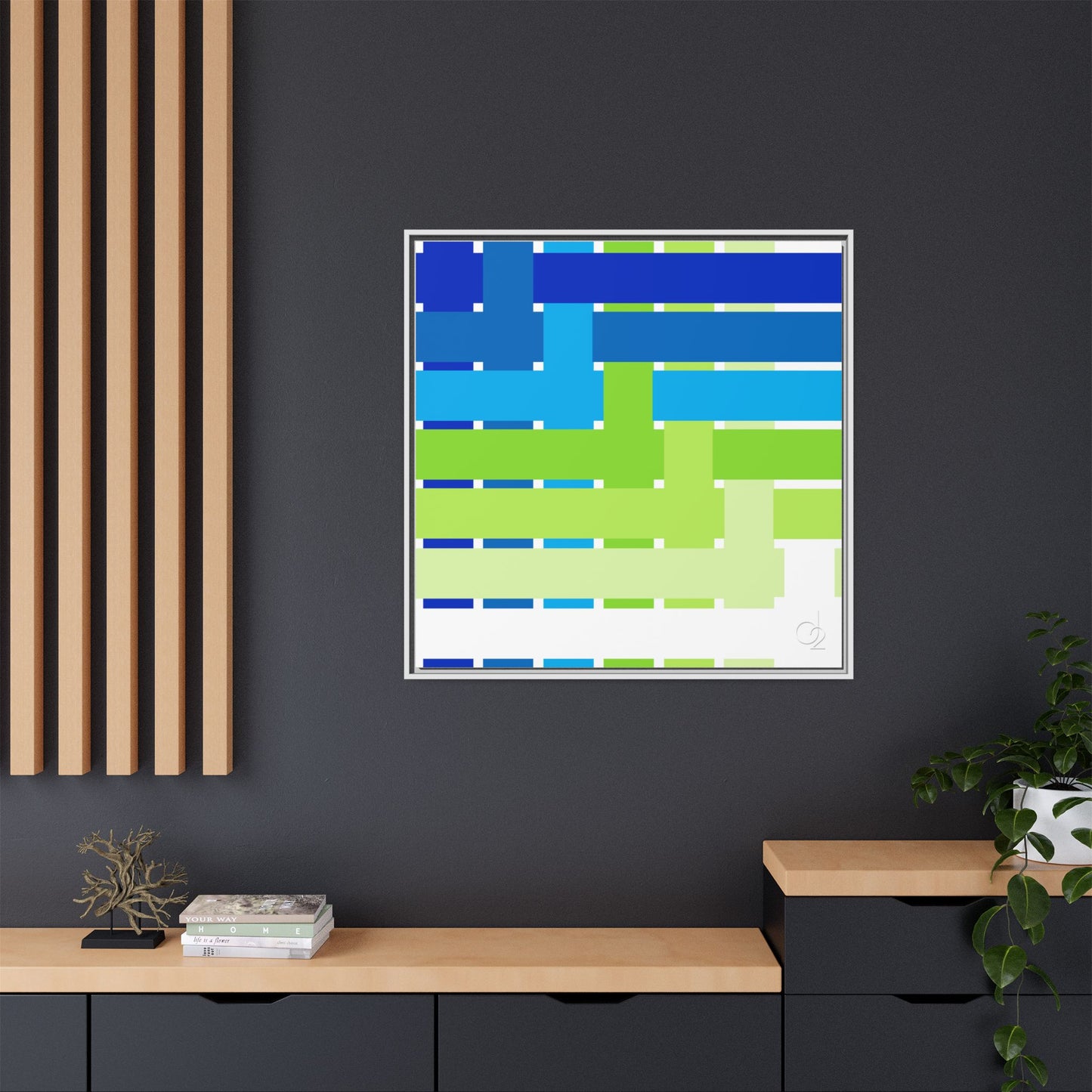 Modern Framed Geometric Canvas Art | Bold Color Meets Clean Framing