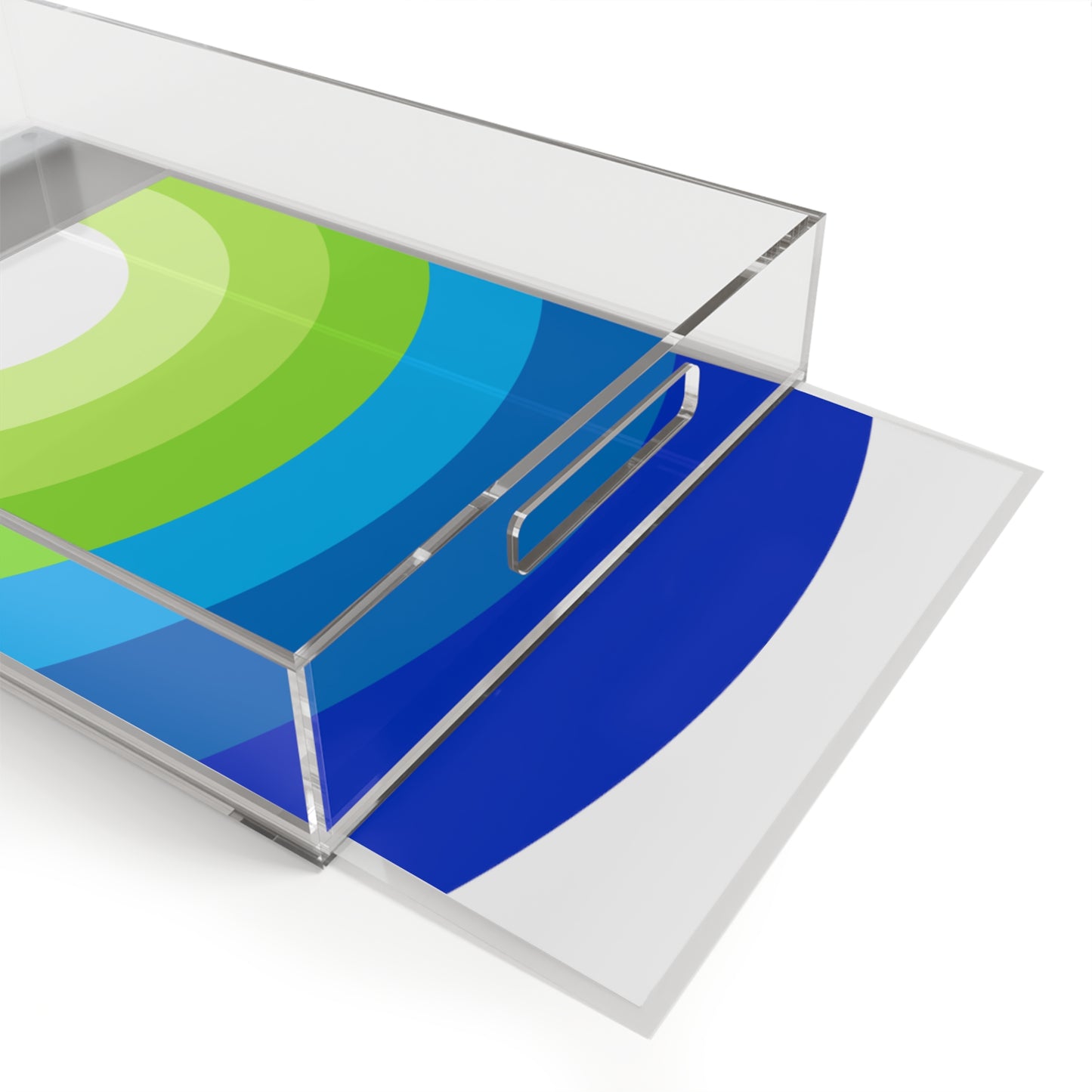 Modern Acrylic Tray with Bold Geometric Artwork