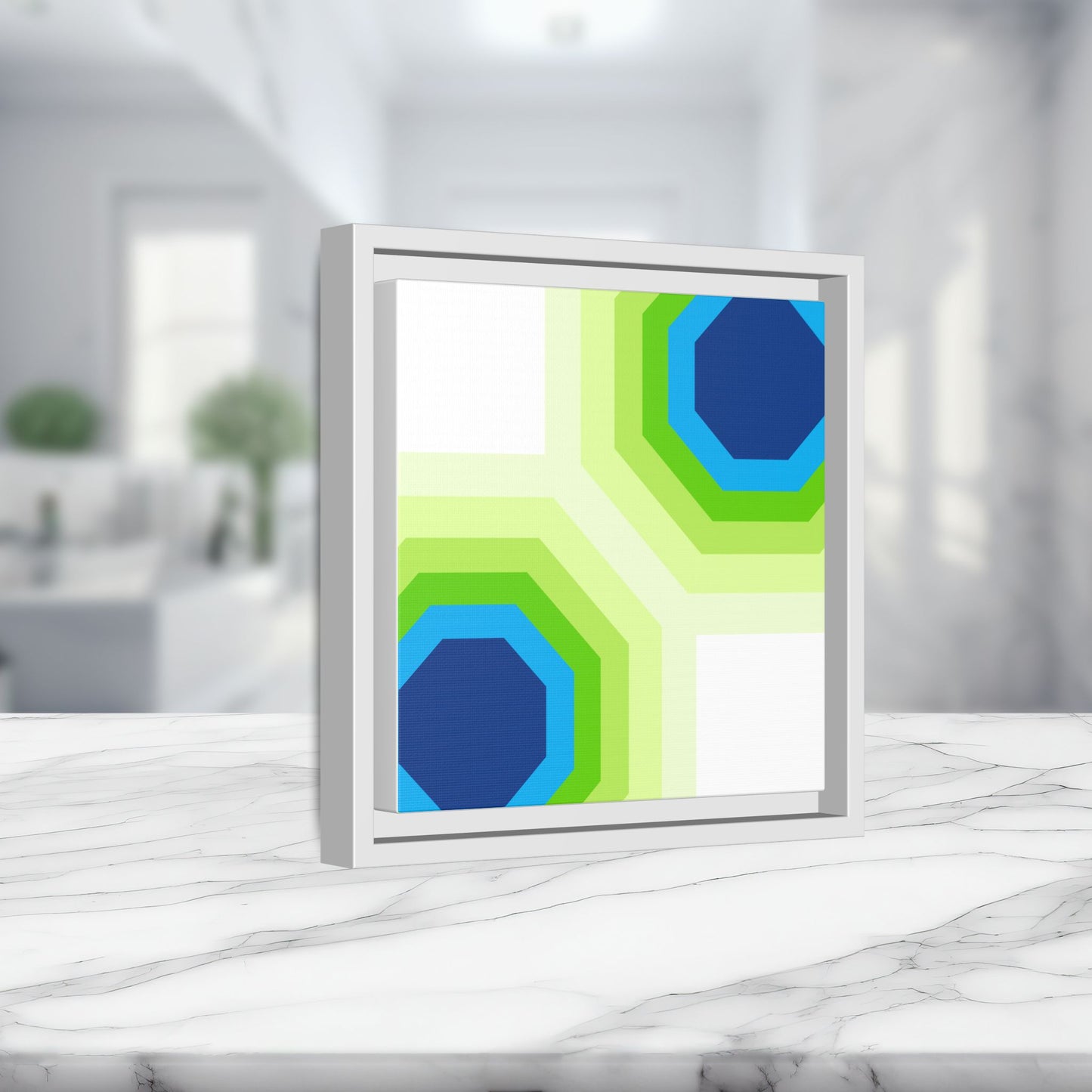 Modern Framed Geometric Canvas Art | Bold Color Meets Clean Framing