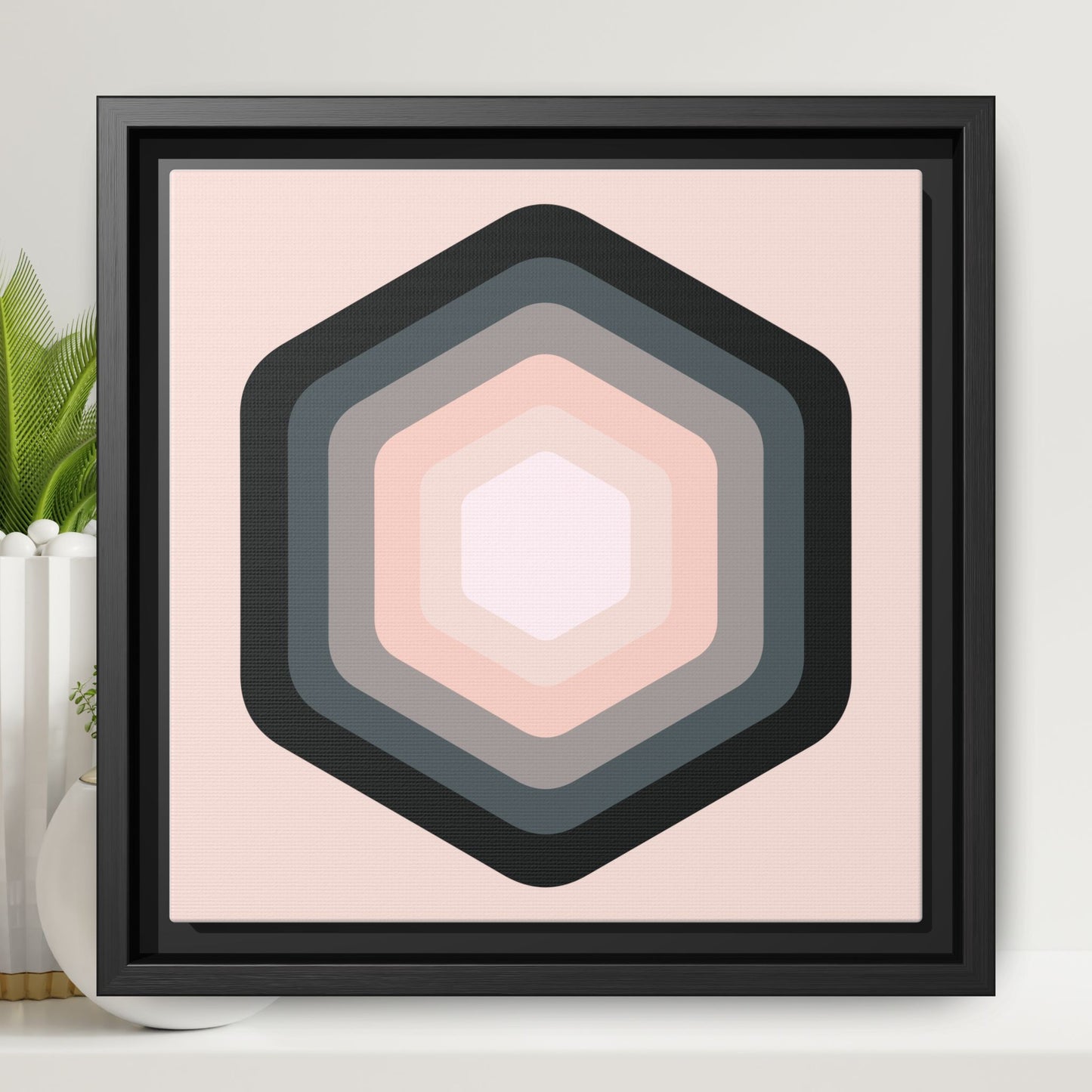 Modern Framed Geometric Canvas Art | Bold Color Meets Clean Framing