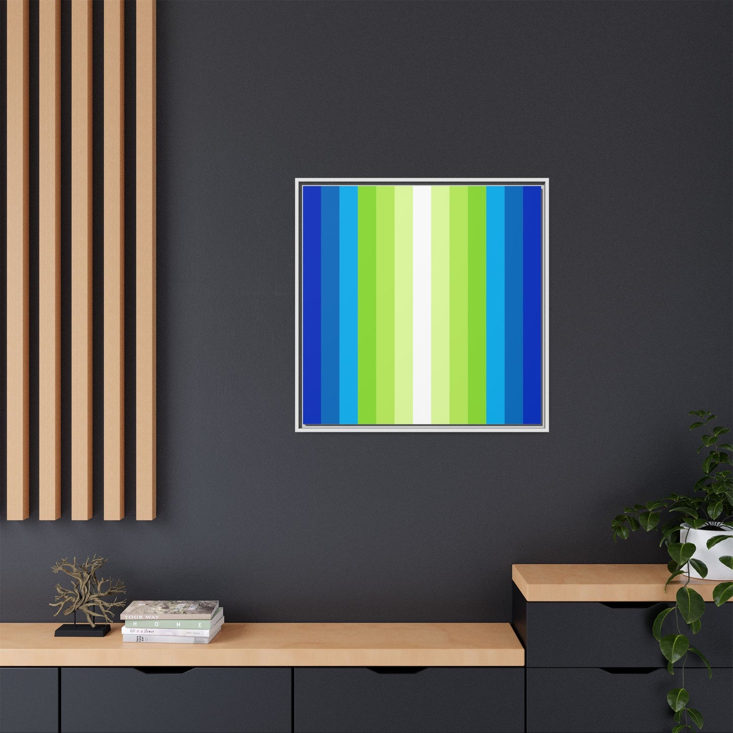 Modern Framed Geometric Canvas Art | Bold Color Meets Clean Framing