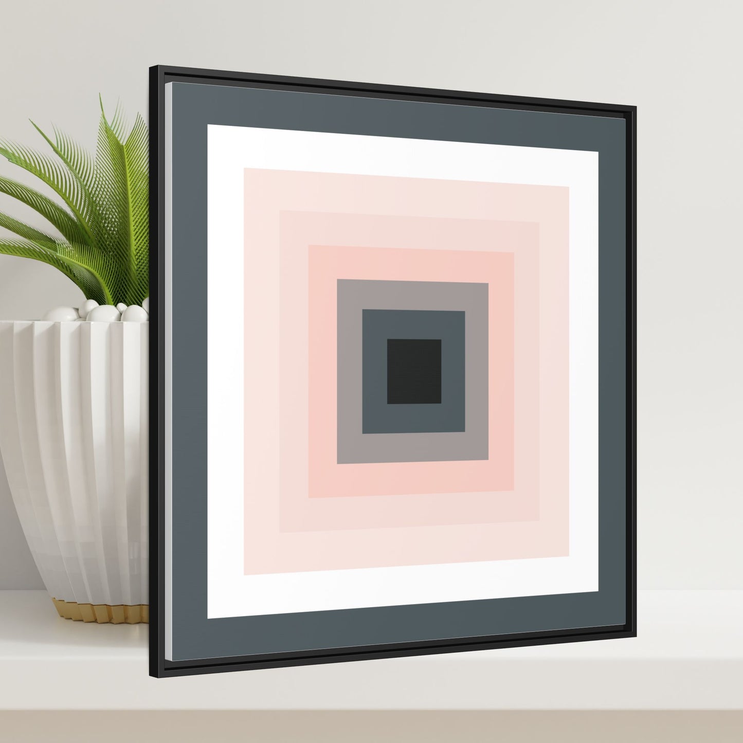Modern Framed Geometric Canvas Art | Bold Color Meets Clean Framing