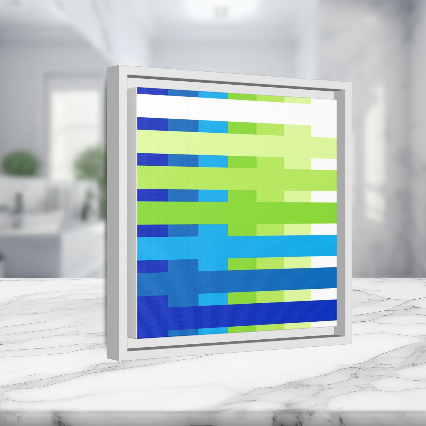 Modern Framed Geometric Canvas Art | Bold Color Meets Clean Framing