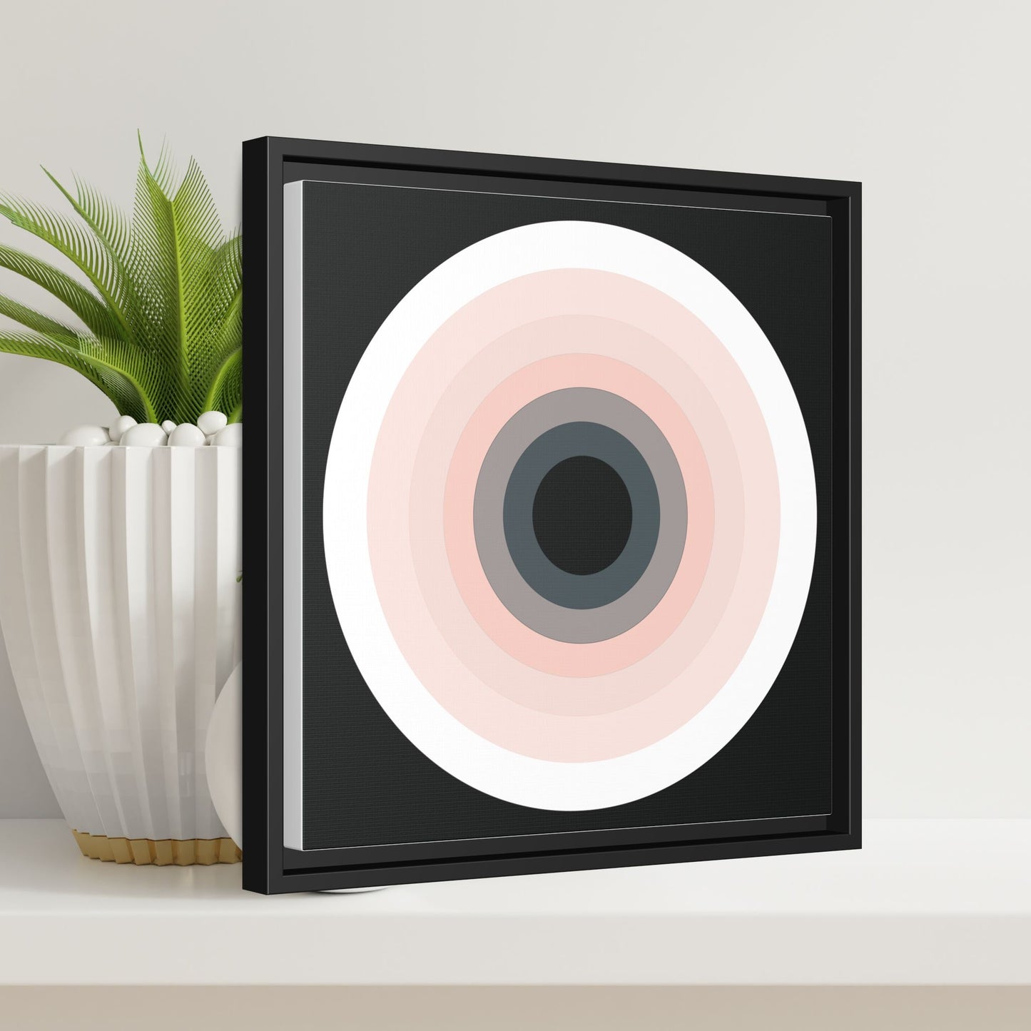 Modern Framed Geometric Canvas Art | Bold Color Meets Clean Framing