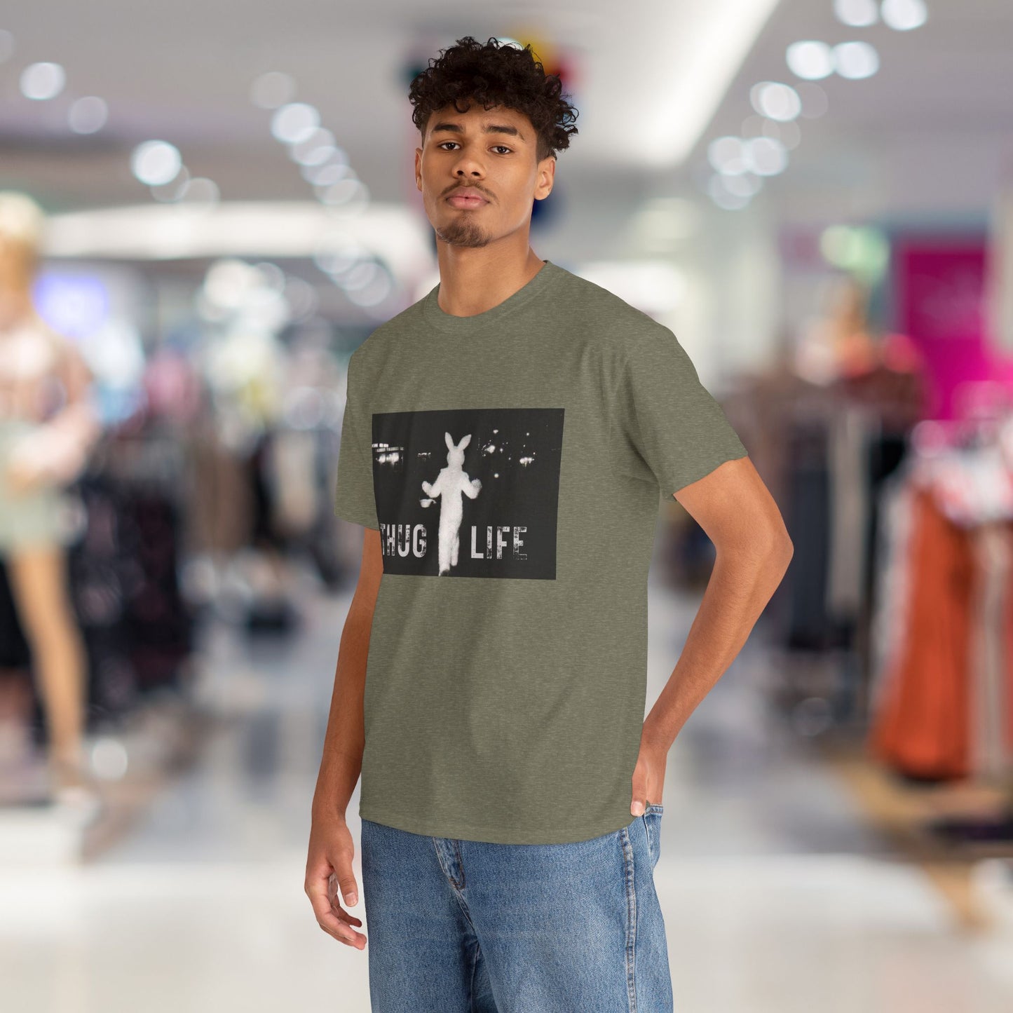 Thug Life Bunny Graphic Tee - Unisex Cotton T-Shirt, Bold Soft Design