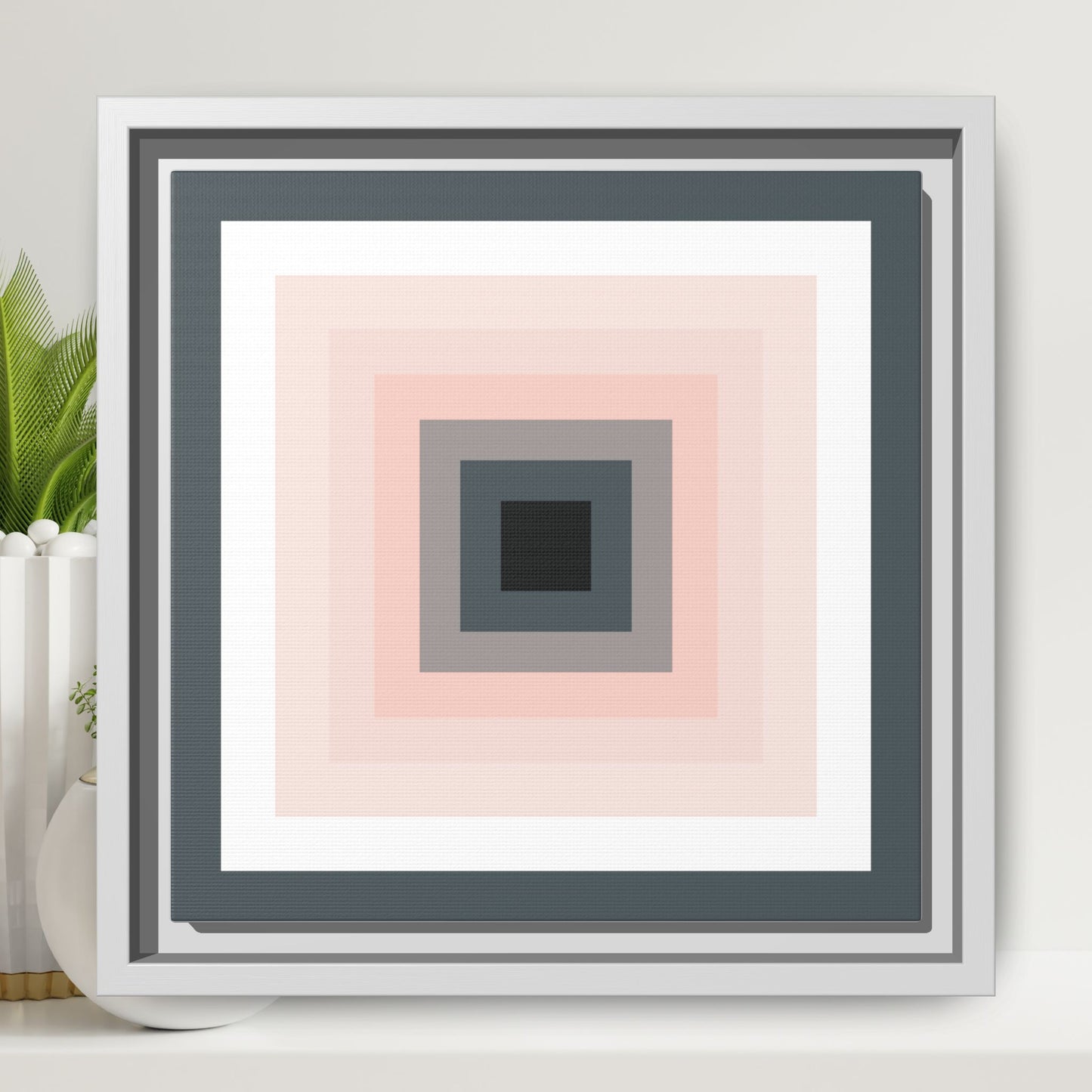 Modern Framed Geometric Canvas Art | Bold Color Meets Clean Framing