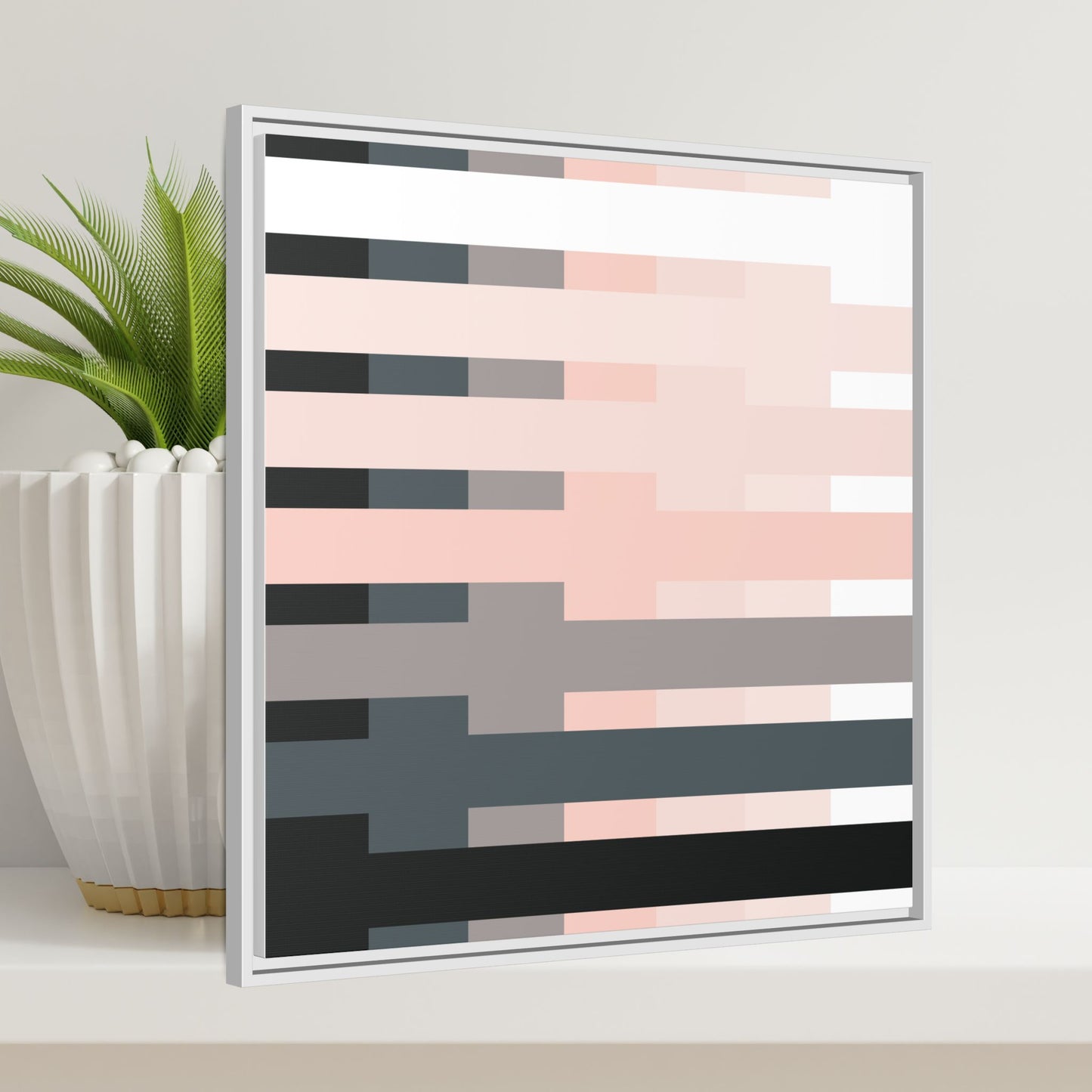 Modern Framed Geometric Canvas Art | Bold Color Meets Clean Framing