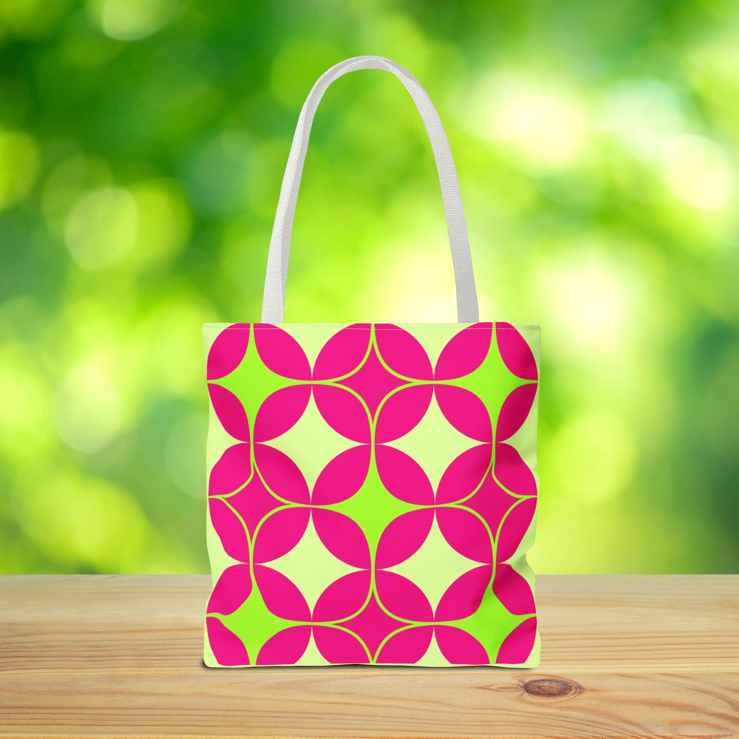 Geometric Art Tote Bag – 3 sizes | Bold lines. Vivid color. Retro with a modern twist.