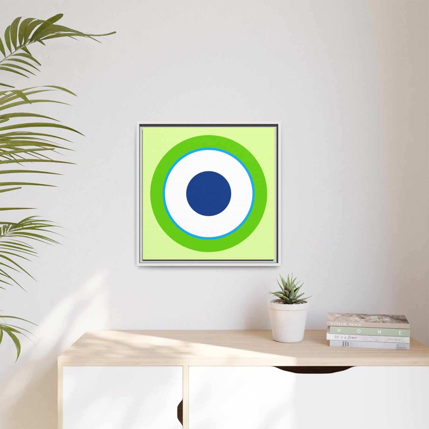 Modern Framed Geometric Canvas Art | Bold Color Meets Clean Framing