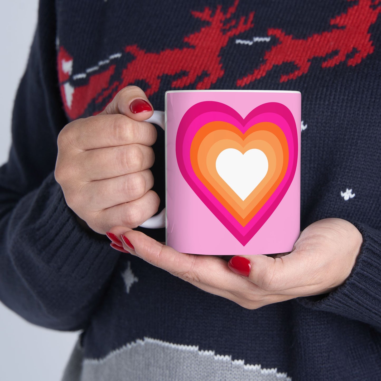 Geo Art Heart Mug – Bold Color, Daily Joy