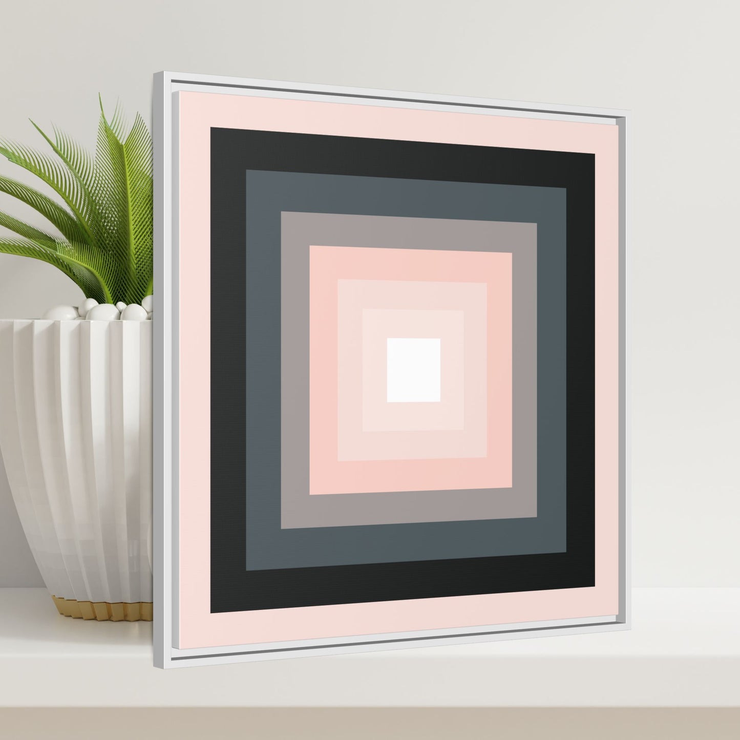 Modern Framed Geometric Canvas Art | Bold Color Meets Clean Framing