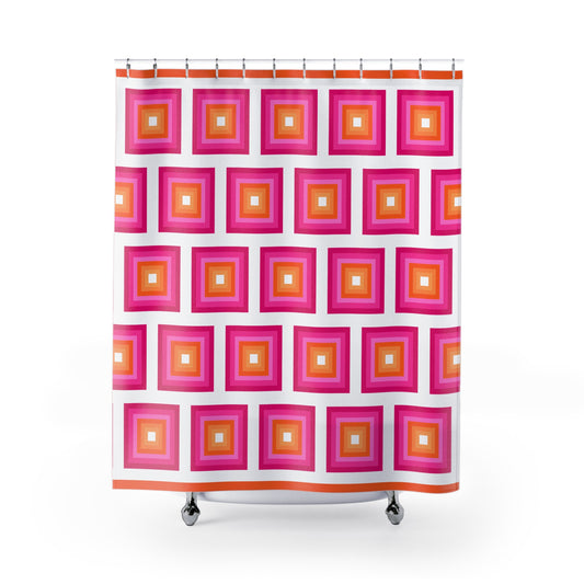 Colorful Geometric Shower Curtains - Vibrant Bathroom Decor, Modern Home Accent, Unique Gift for Housewarming, Vibrant Shower Decor