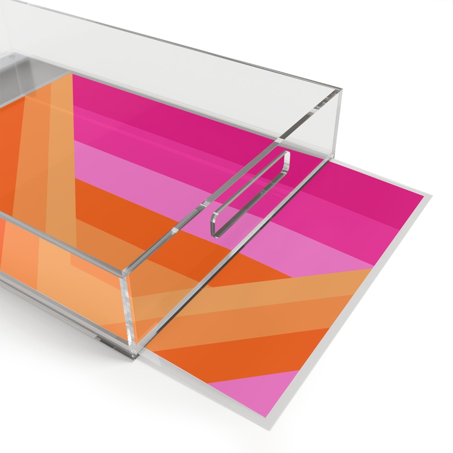 Modern Acrylic Tray with Bold Geometric Artwork