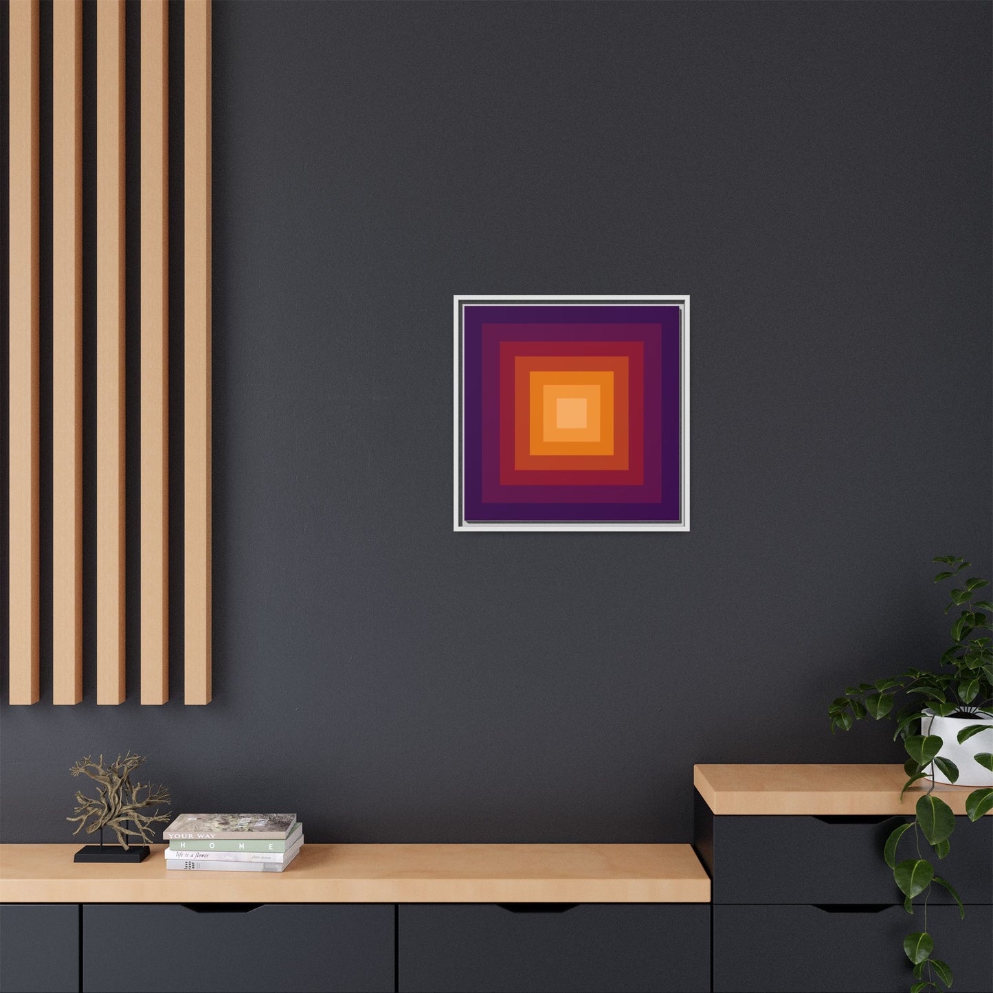 Modern Framed Geometric Canvas Art | Bold Color Meets Clean Framing